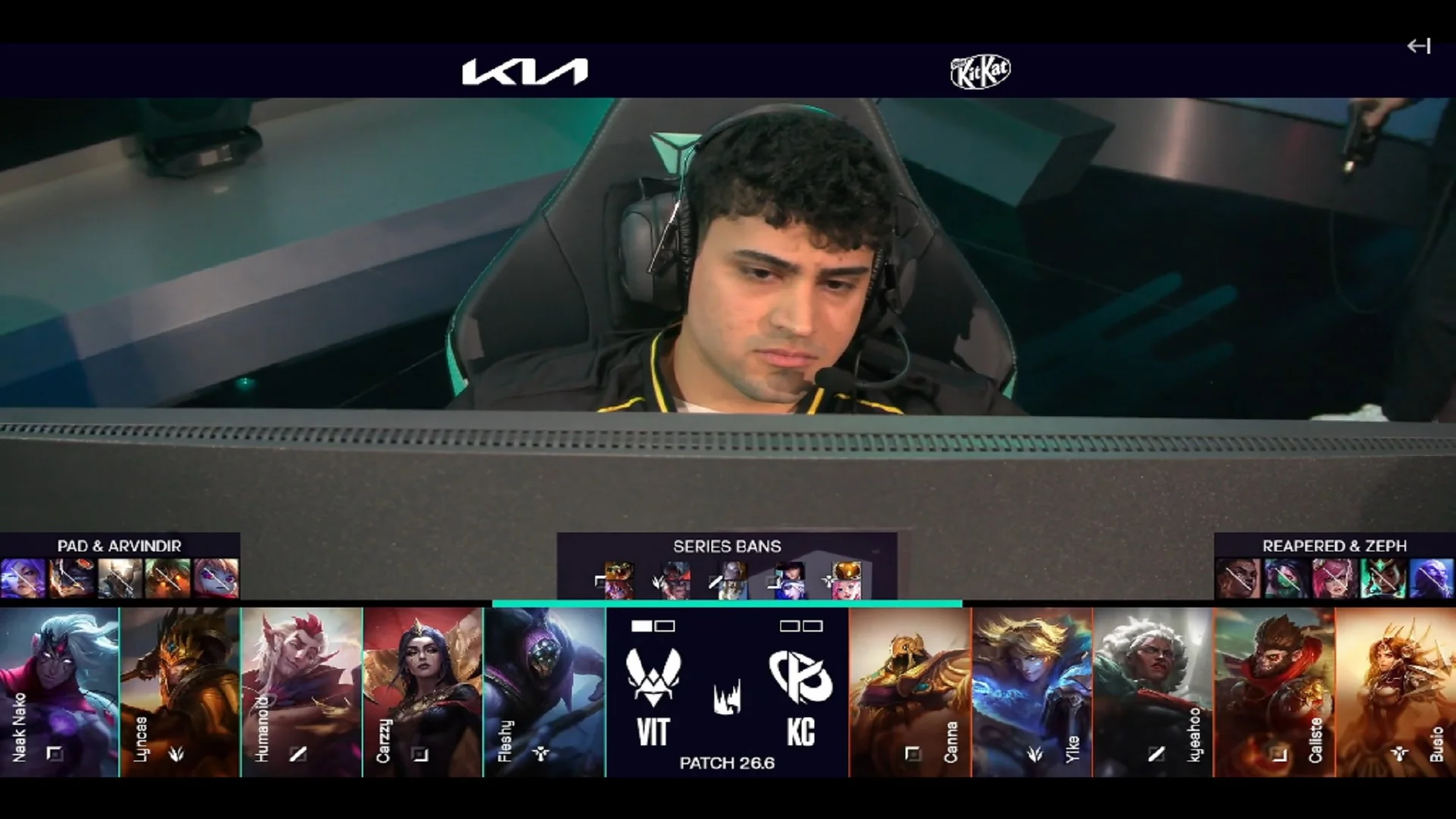 Draft del segundo mapa del segundo partido de la jornada 1 de la LEC de primavera 2026 entre KC y VIT