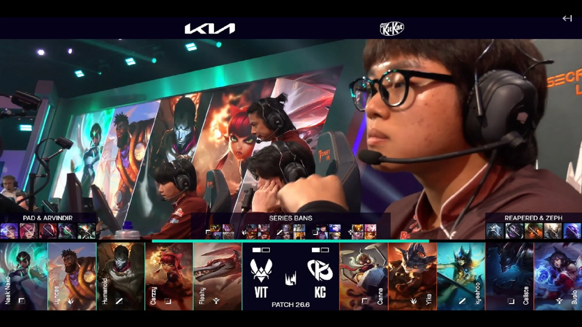 Draft del tercer mapa del segundo partido de la jornada 1 de la LEC de primavera 2026 entre KC y VIT