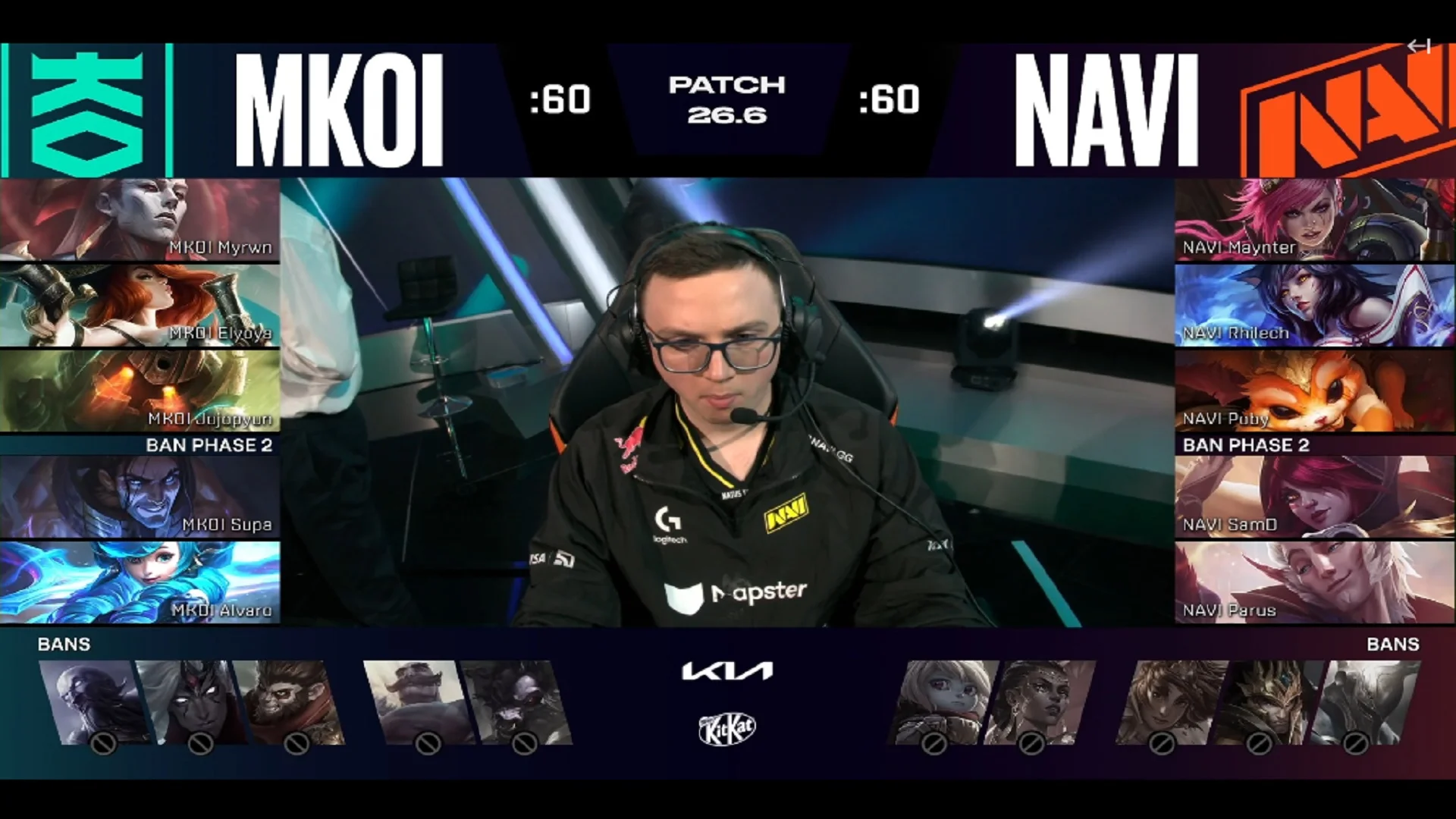 Draft del tercer mapa del tercer partido de la jornada 1 de la LEC de primavera 2026 entre NAVI y MKOI