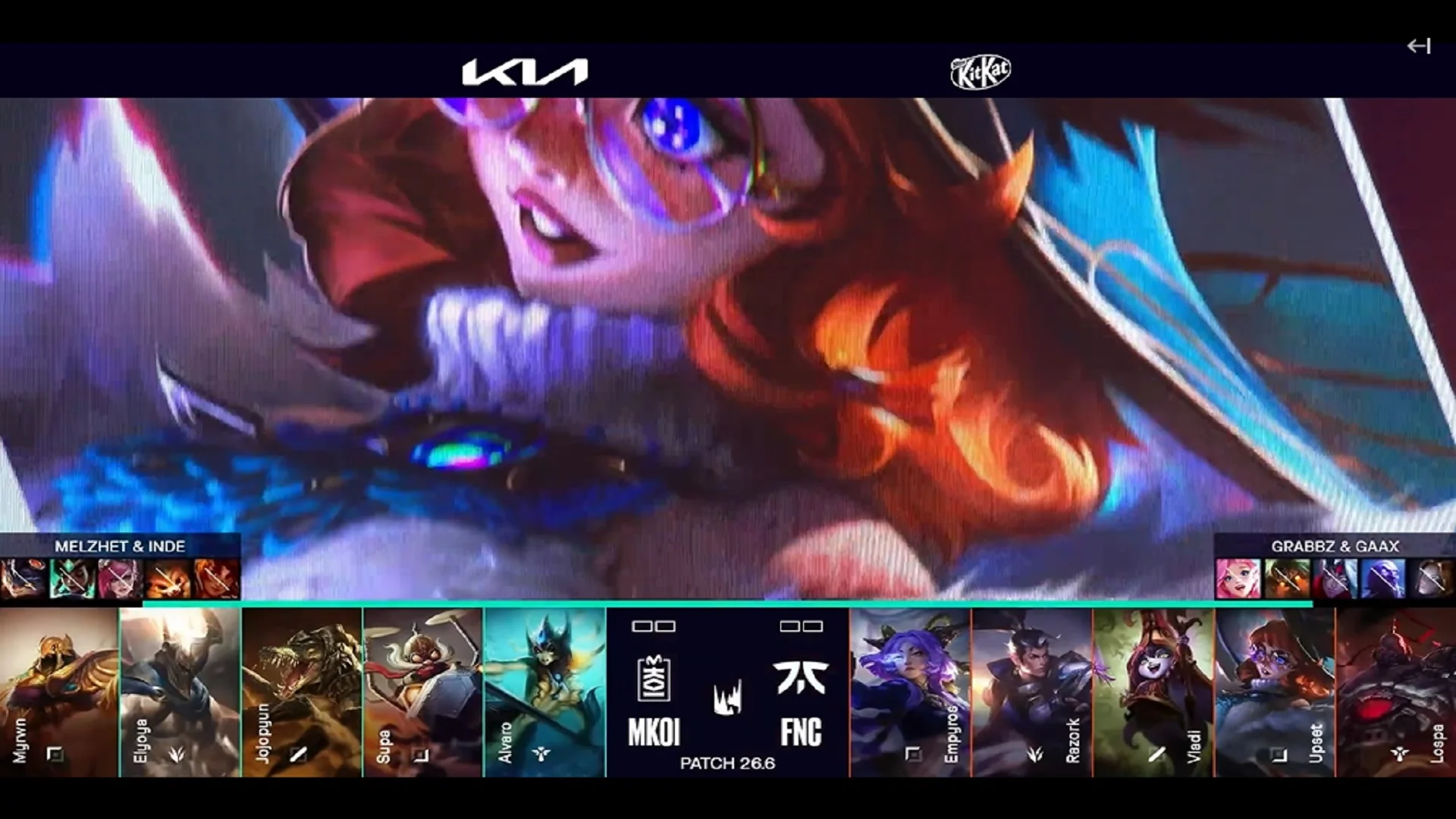 Draft del primer mapa del segundo partido de la jornada 2 de la LEC de primavera 2026 entre MKOI y FNC