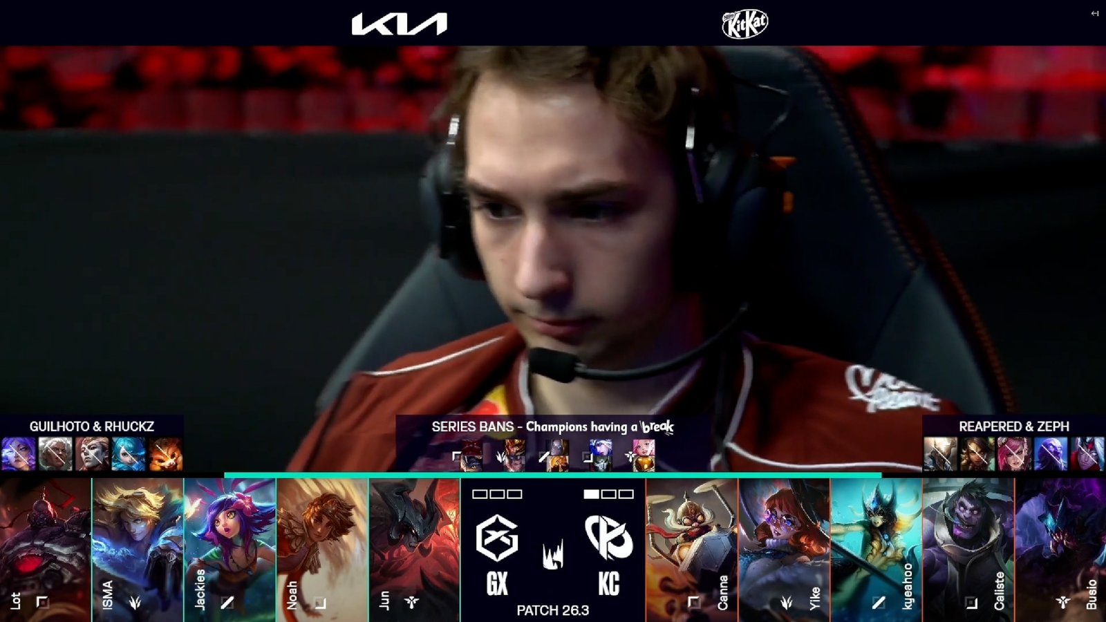 Draft del segundo mapa de la jornada 7 de los playoffs de la LEC Versus 2026 entre GX y KC