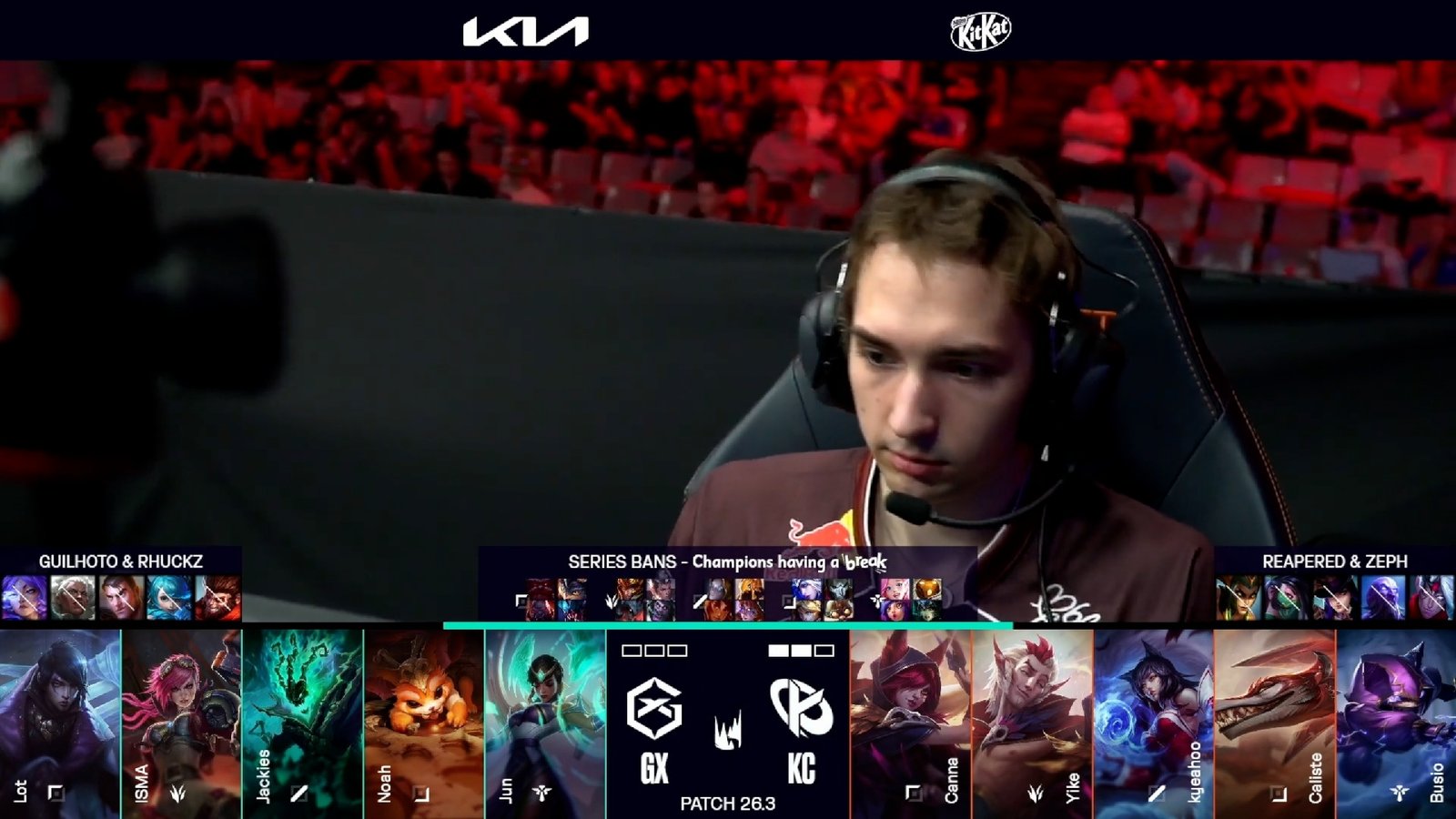 Draft del tercer mapa de la jornada 7 de los playoffs de la LEC Versus 2026 entre GX y KC