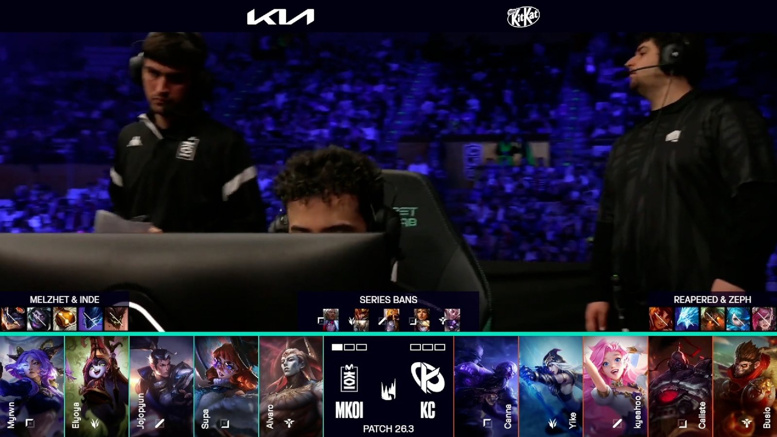 Draft del segundo mapa de la jornada 8 de los playoffs de la LEC Versus 2026 entre MKOI y KC