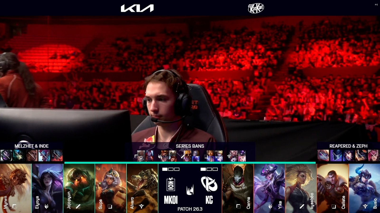 Draft del tercer mapa de la jornada 8 de los playoffs de la LEC Versus 2026 entre MKOI y KC