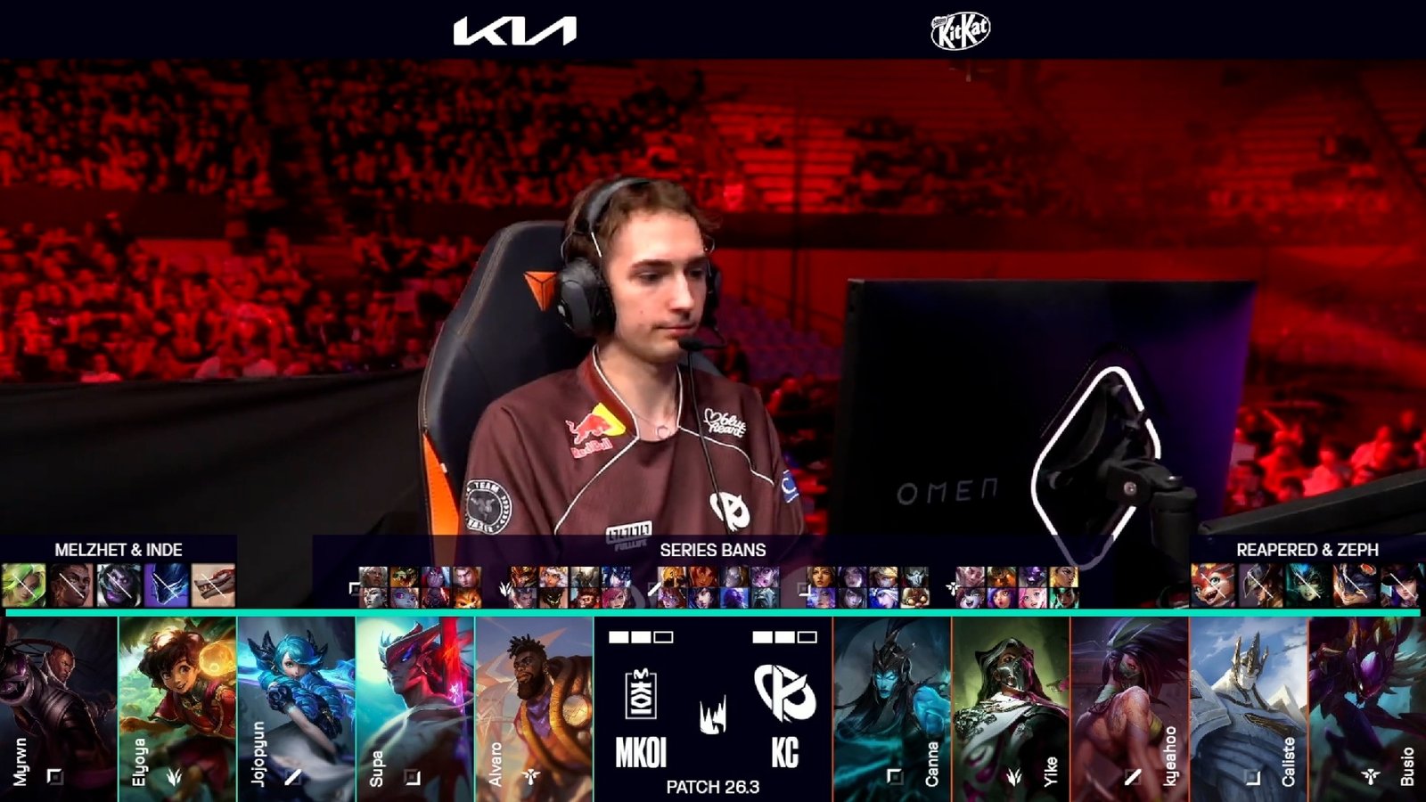 Draft del quinto mapa de la jornada 8 de los playoffs de la LEC Versus 2026 entre MKOI y KC