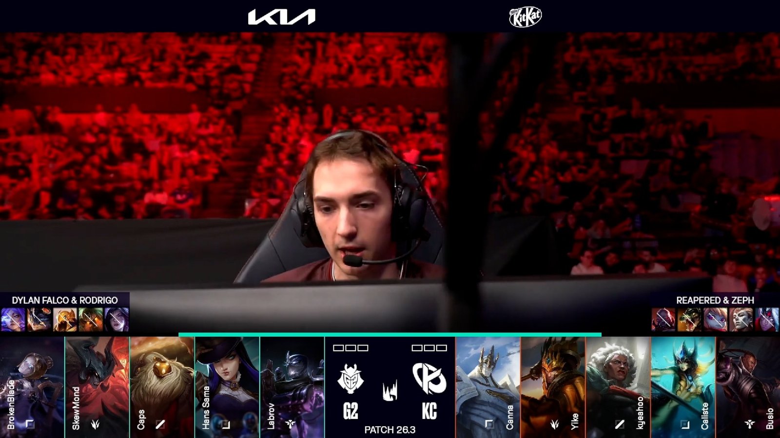 Draft del primer mapa de la jornada 9 de los playoffs de la LEC Versus 2026 entre MKOI y KC