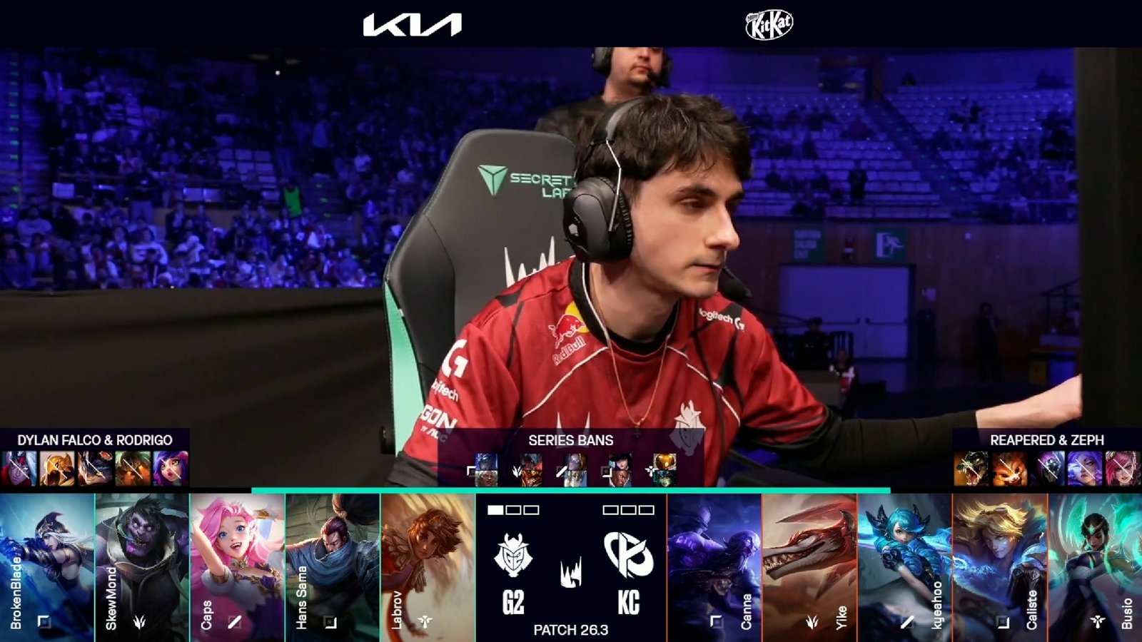 Draft del segundo mapa de la jornada 9 de los playoffs de la LEC Versus 2026 entre MKOI y KC