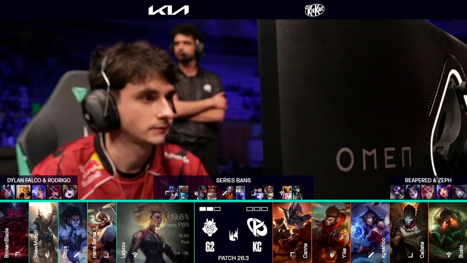 Draft del tercer mapa de la jornada 9 de los playoffs de la LEC Versus 2026 entre MKOI y KC