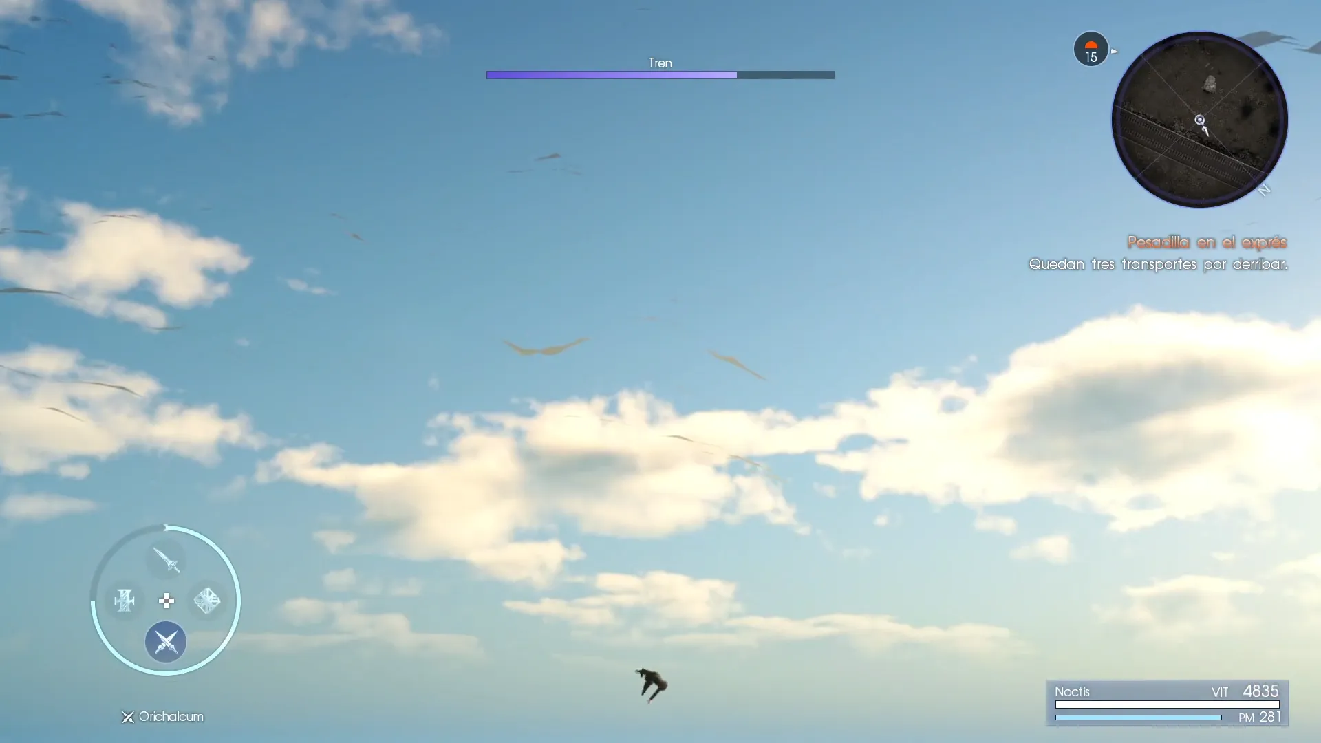 Bug en Final Fantasy XV, donde Noctis cae al vacío sin parar