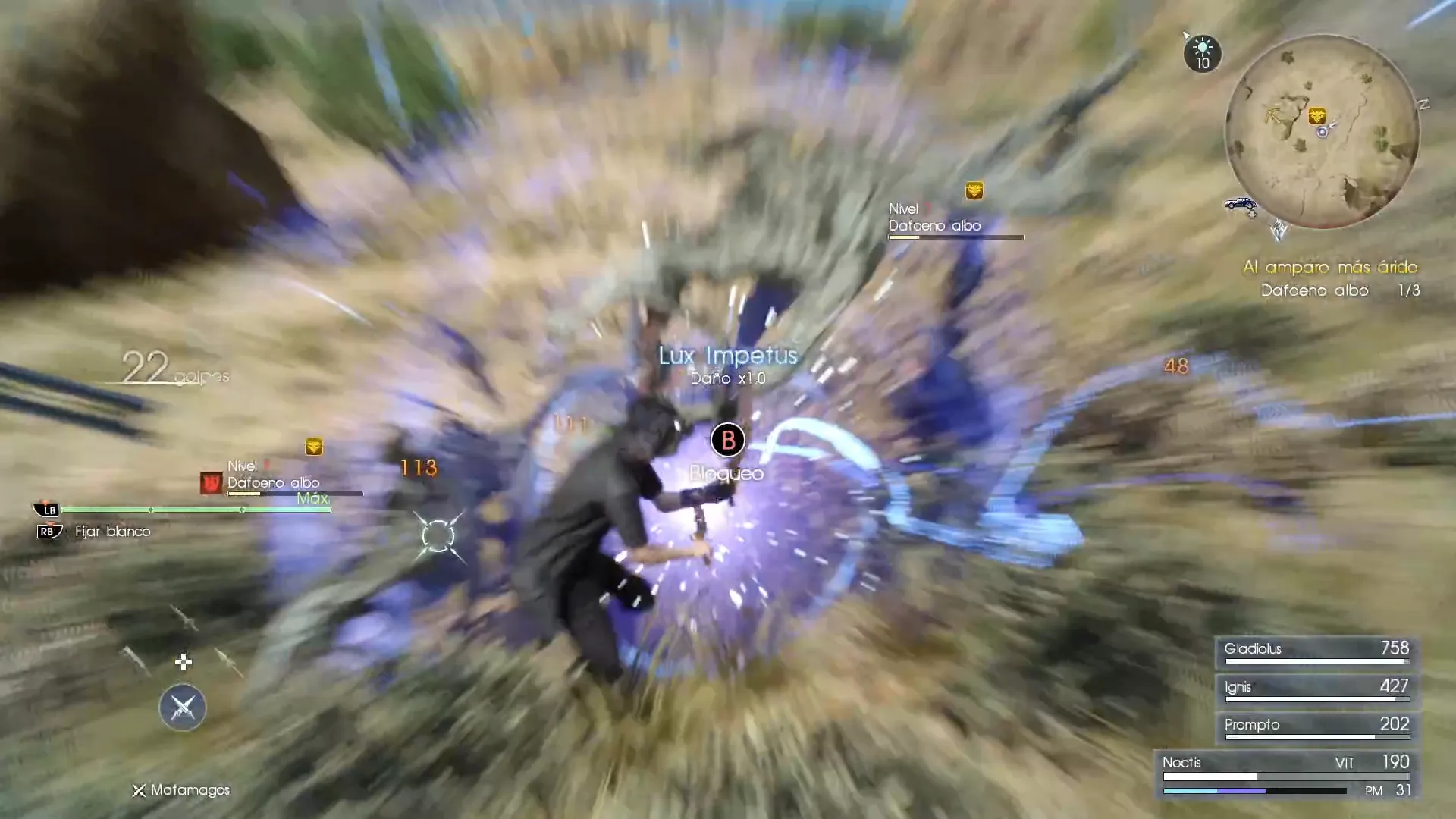 Bloqueo en Final Fantasy XV