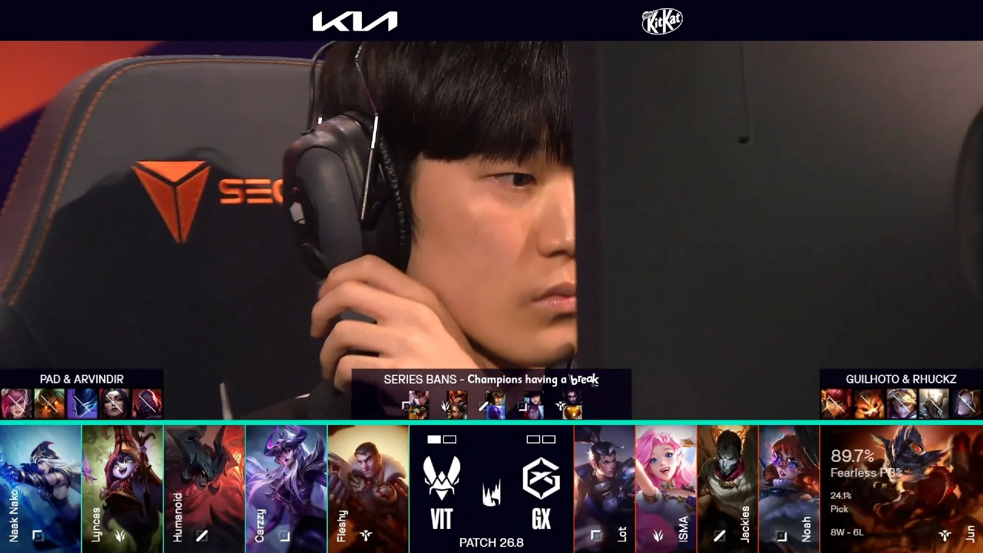 Draft del segundo mapa del primer partido de la jornada 11 de la LEC de primavera 2026 entre VIT y GX