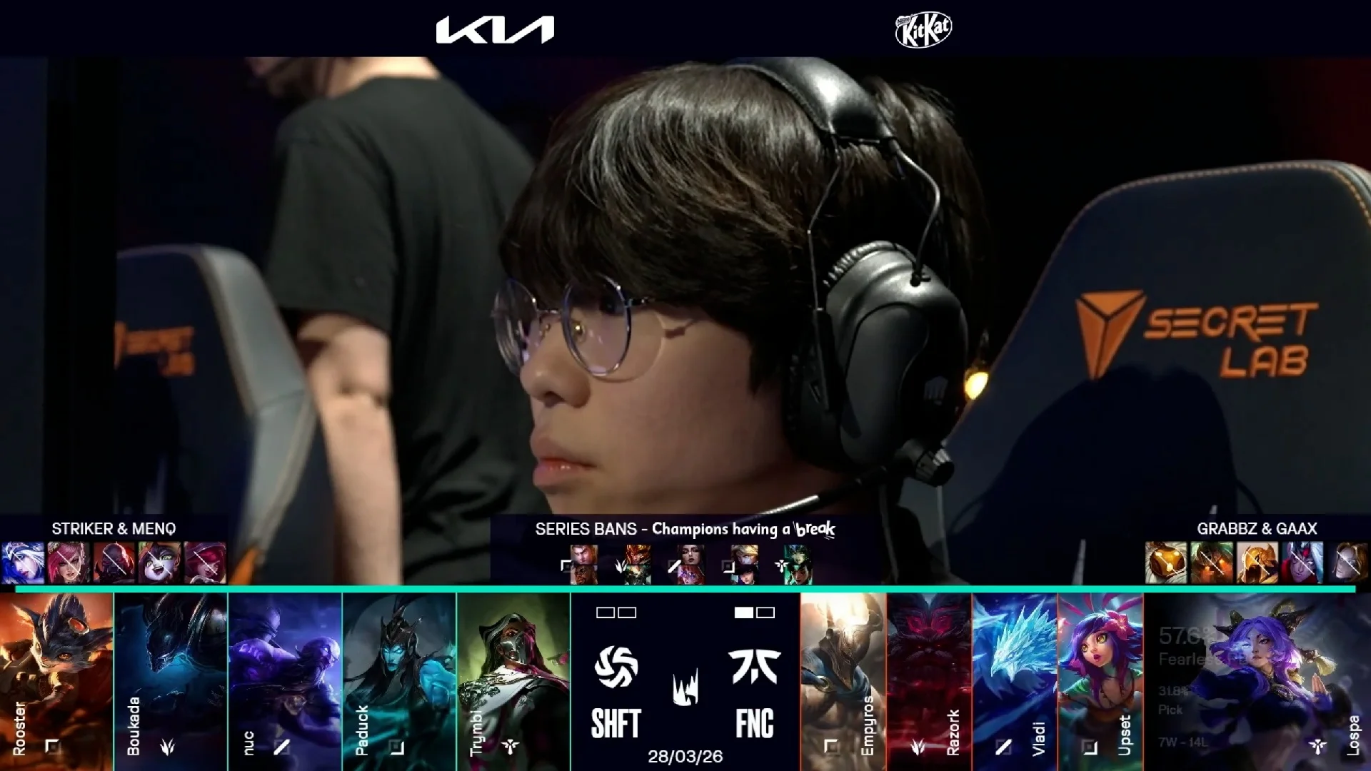 Draft del segundo mapa del primer partido de la jornada 13 de la LEC de primavera 2026 entre SHFT y FNC