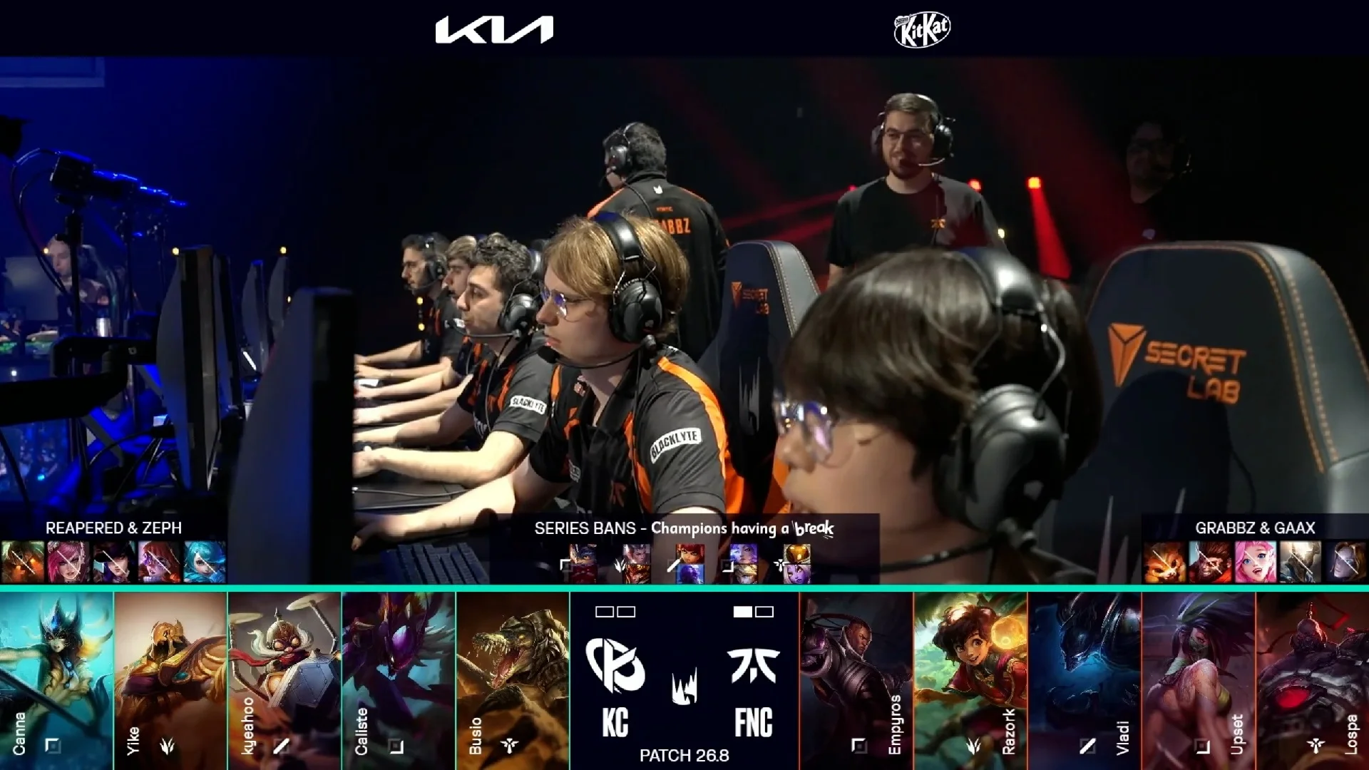 Draft del segundo mapa del segundo partido de la jornada 15 de la LEC de primavera 2026 entre KC y FNC