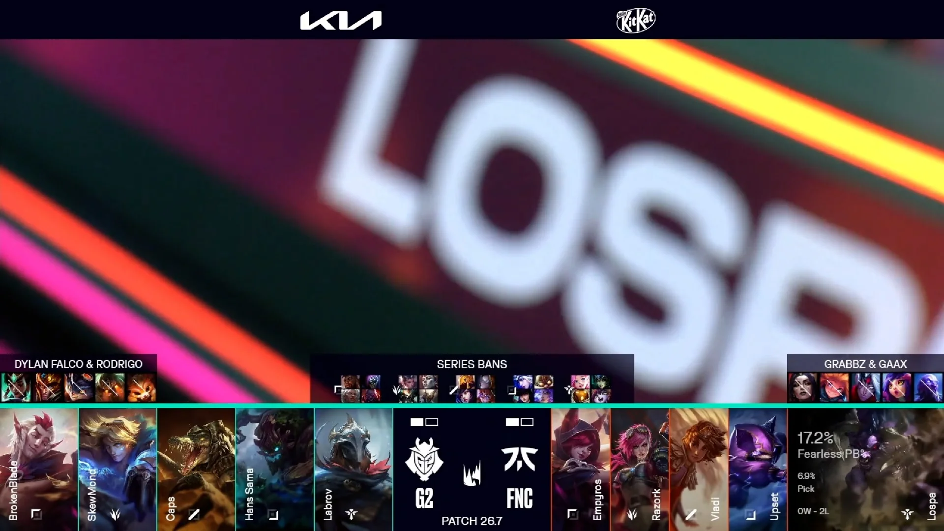 Draft del tercer mapa del segundo partido de la jornada 5 de la LEC de primavera 2026 entre FNC y G2