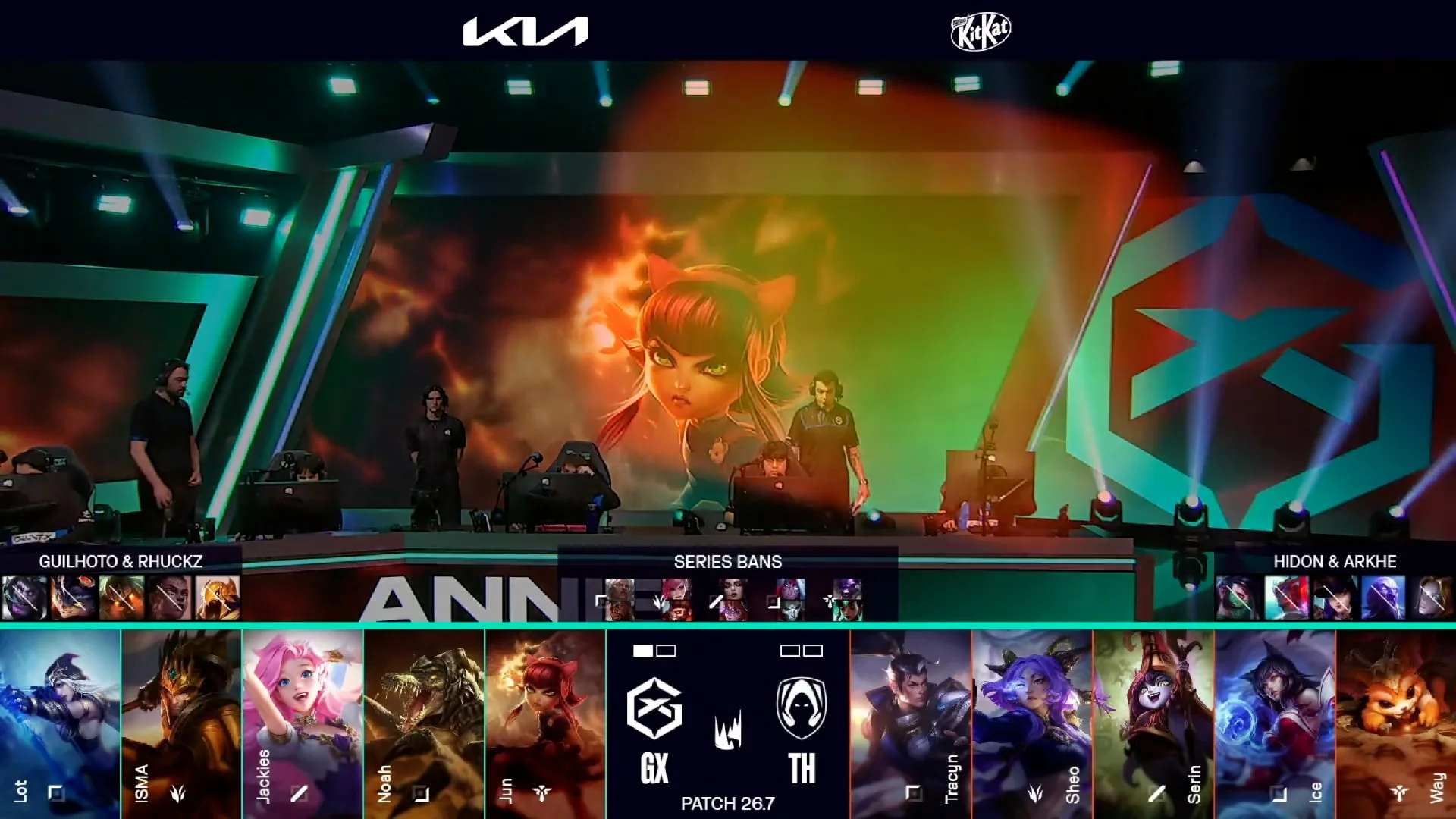 Draft del segundo mapa del primer partido de la jornada 6 de la LEC de primavera 2026 entre GX y TH