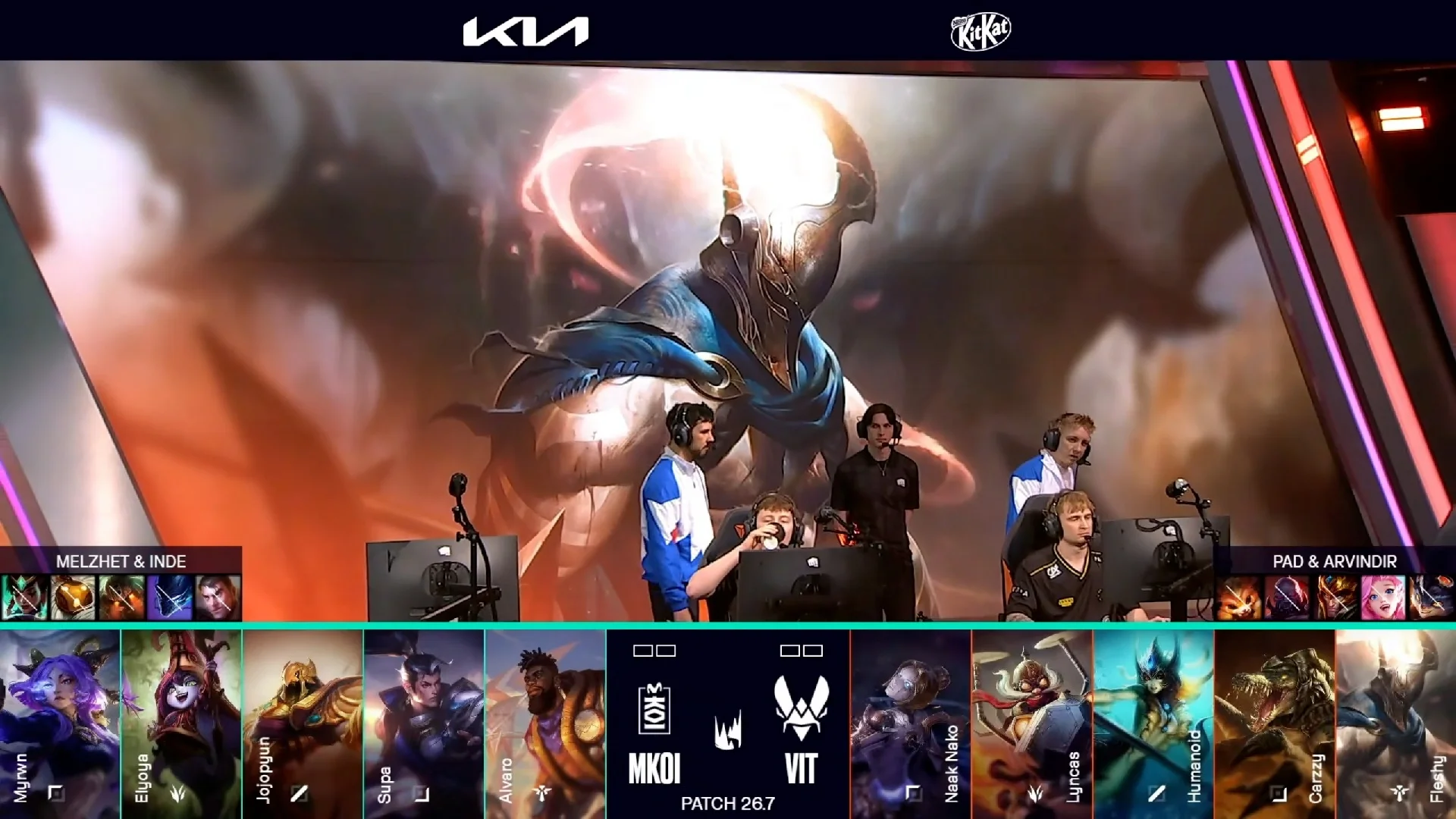 Draft del primer mapa del segundo partido de la jornada 6 de la LEC de primavera 2026 entre VIT y MKOI