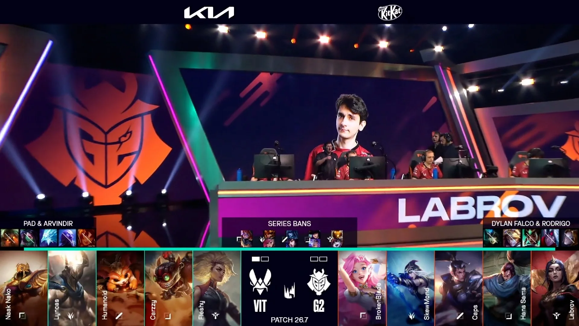 Draft del segundo mapa del segundo partido de la jornada 7 de la LEC de primavera 2026 entre G2 y VIT