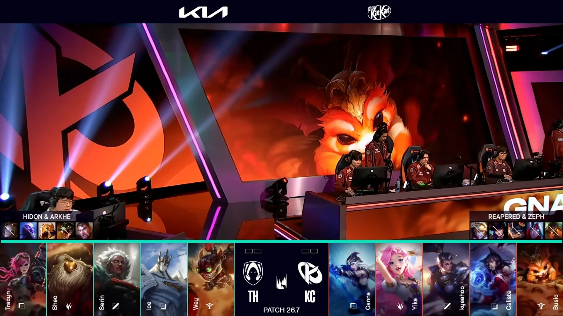 Draft del primer mapa del segundo partido de la jornada 8 de la LEC de primavera 2026 entre TH y KC