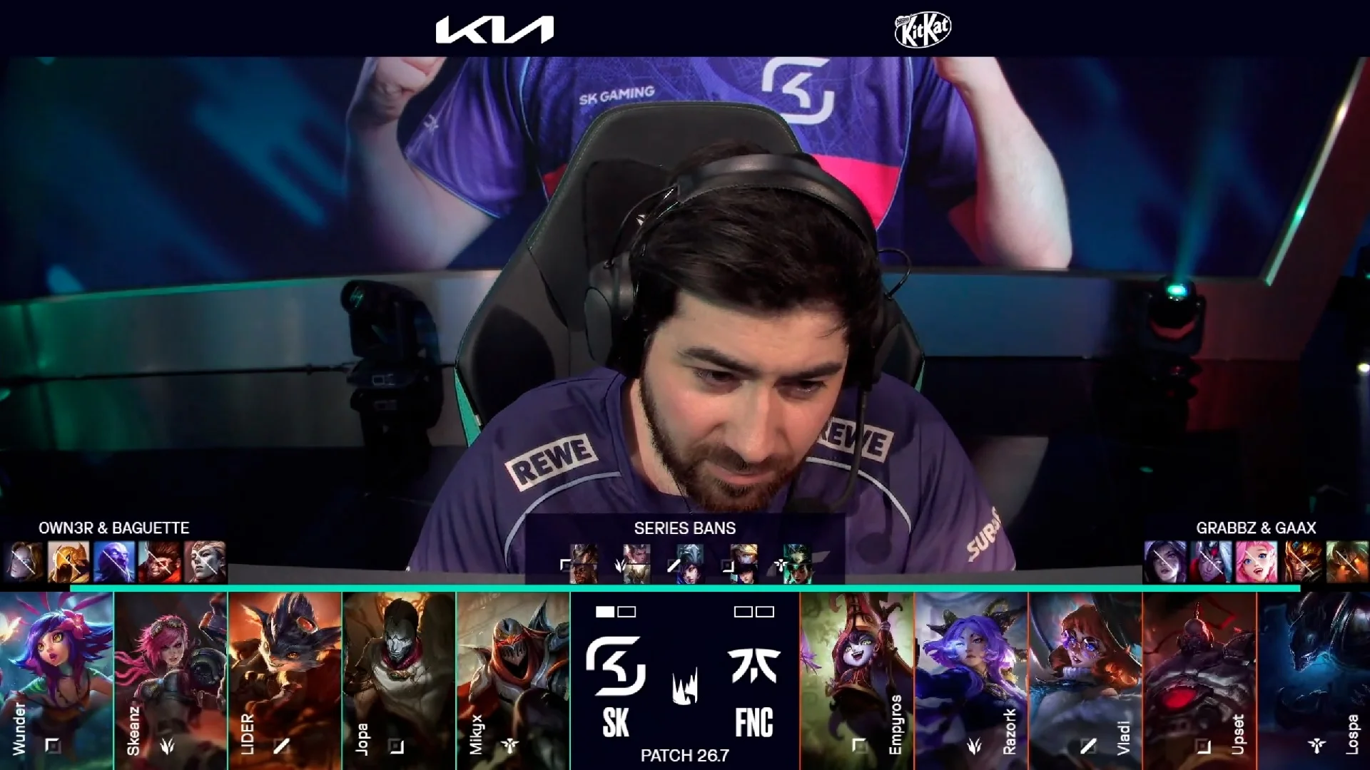 Draft del segundo mapa del primer partido de la jornada 9 de la LEC de primavera 2026 entre FNC y SK