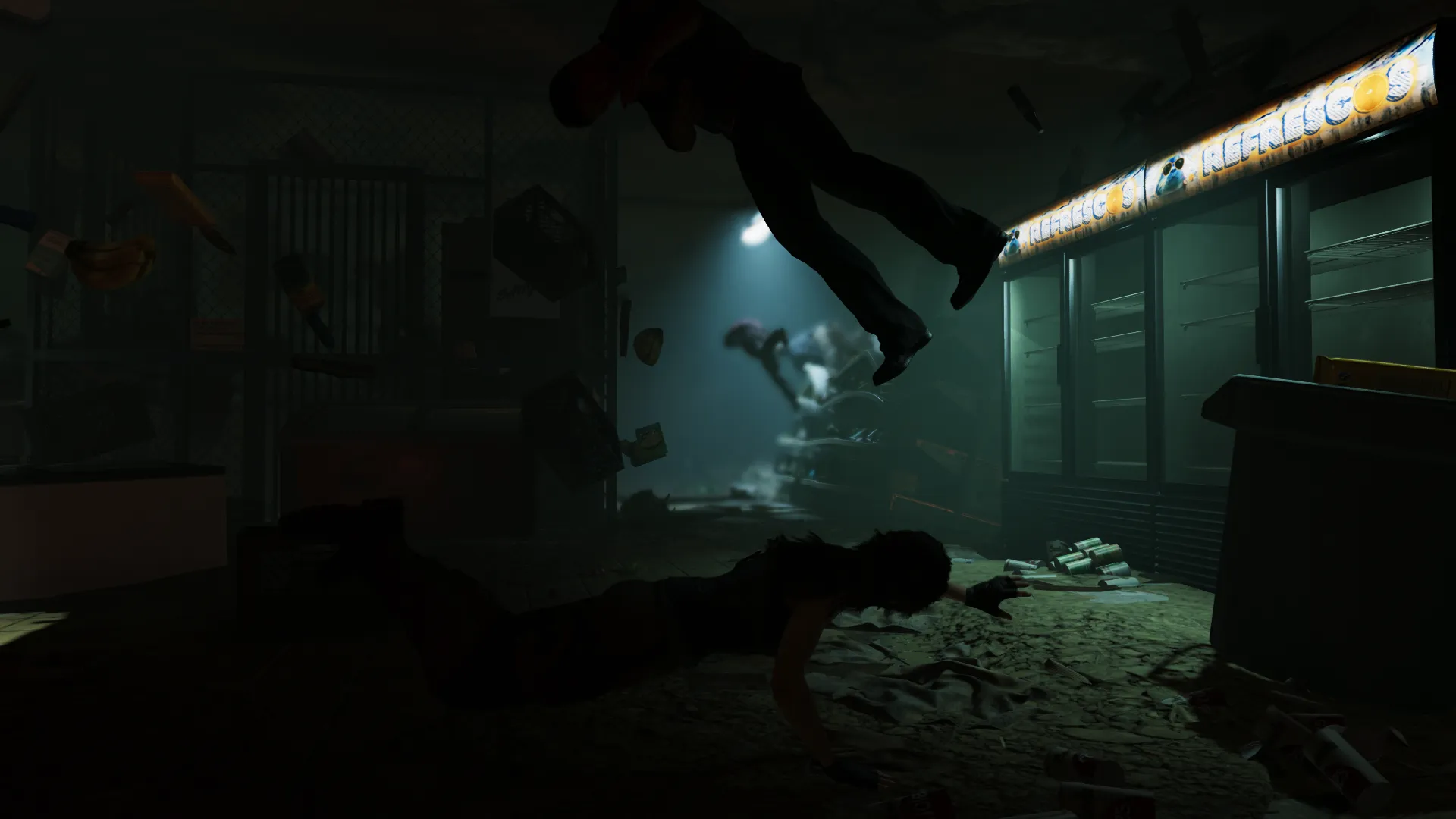 Lara nadando entre cadáveres