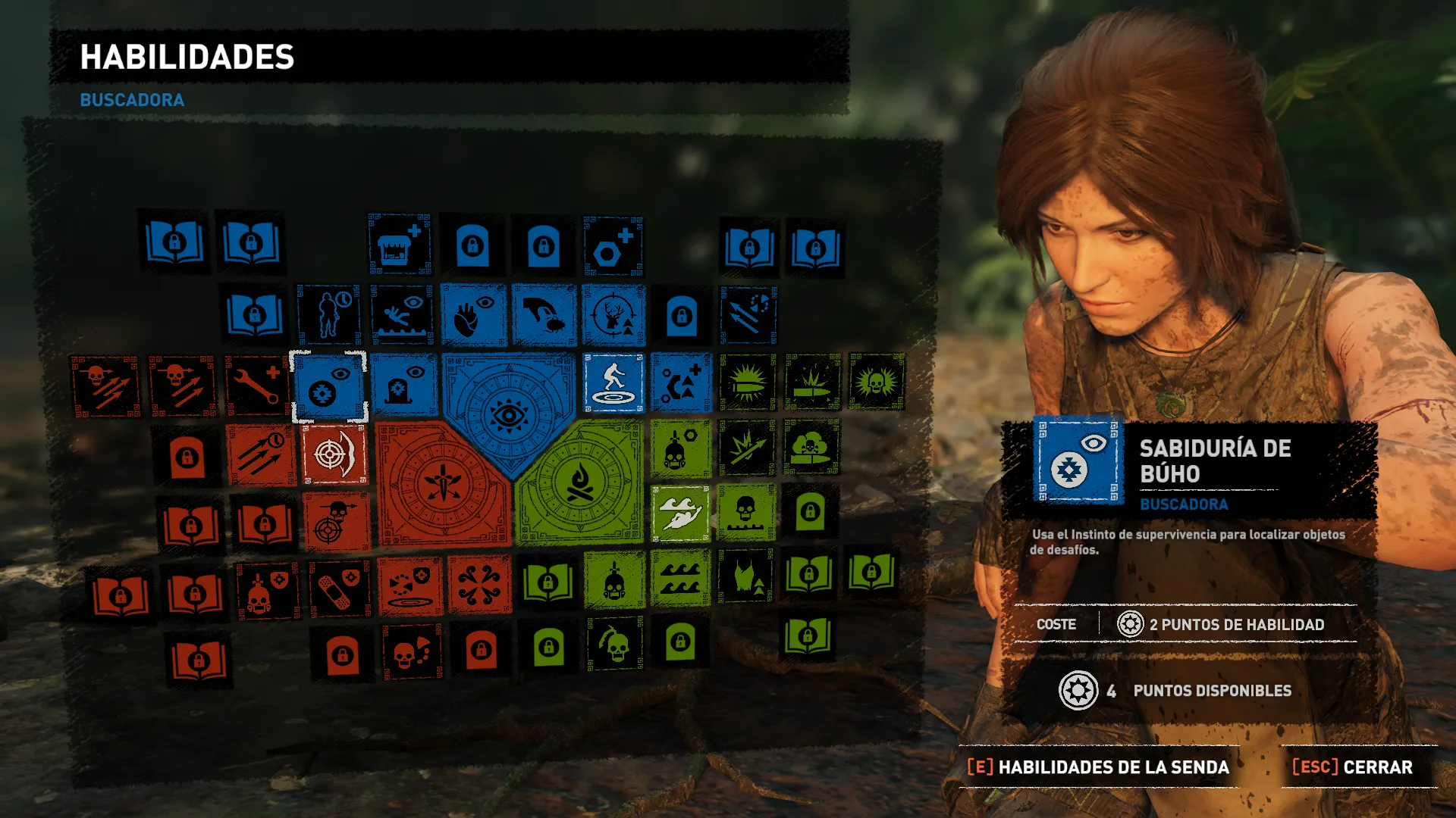 Menú de habilidades