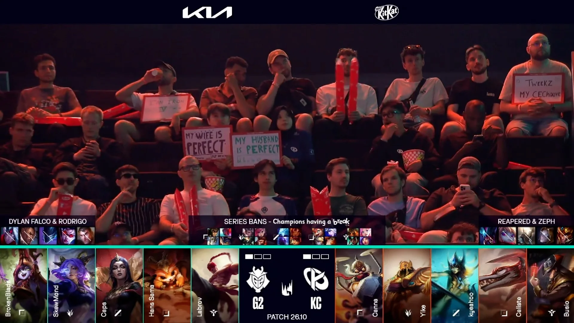 Draft del tercer mapa de la jornada 1 de los playoffs de la LEC de primavera 2026 entre KC y G2