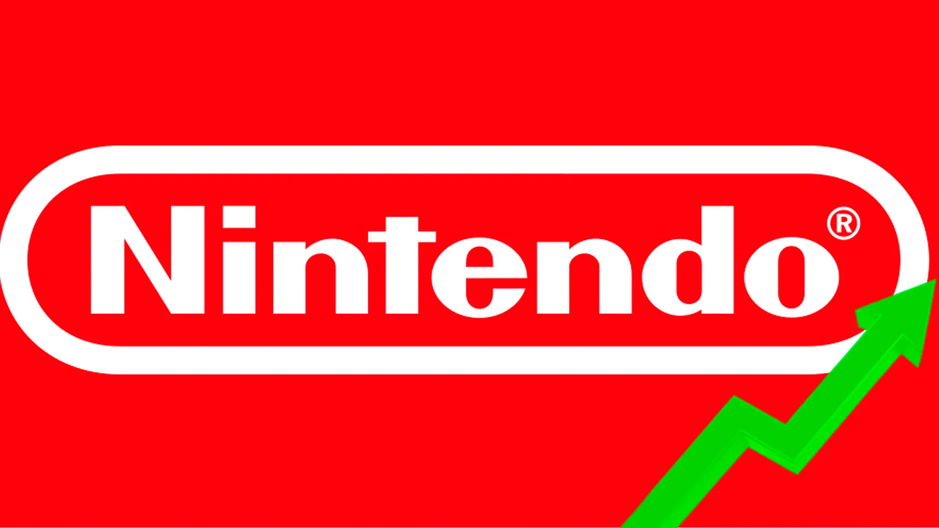 Logo de Nintendo con una flecha verde subiendo