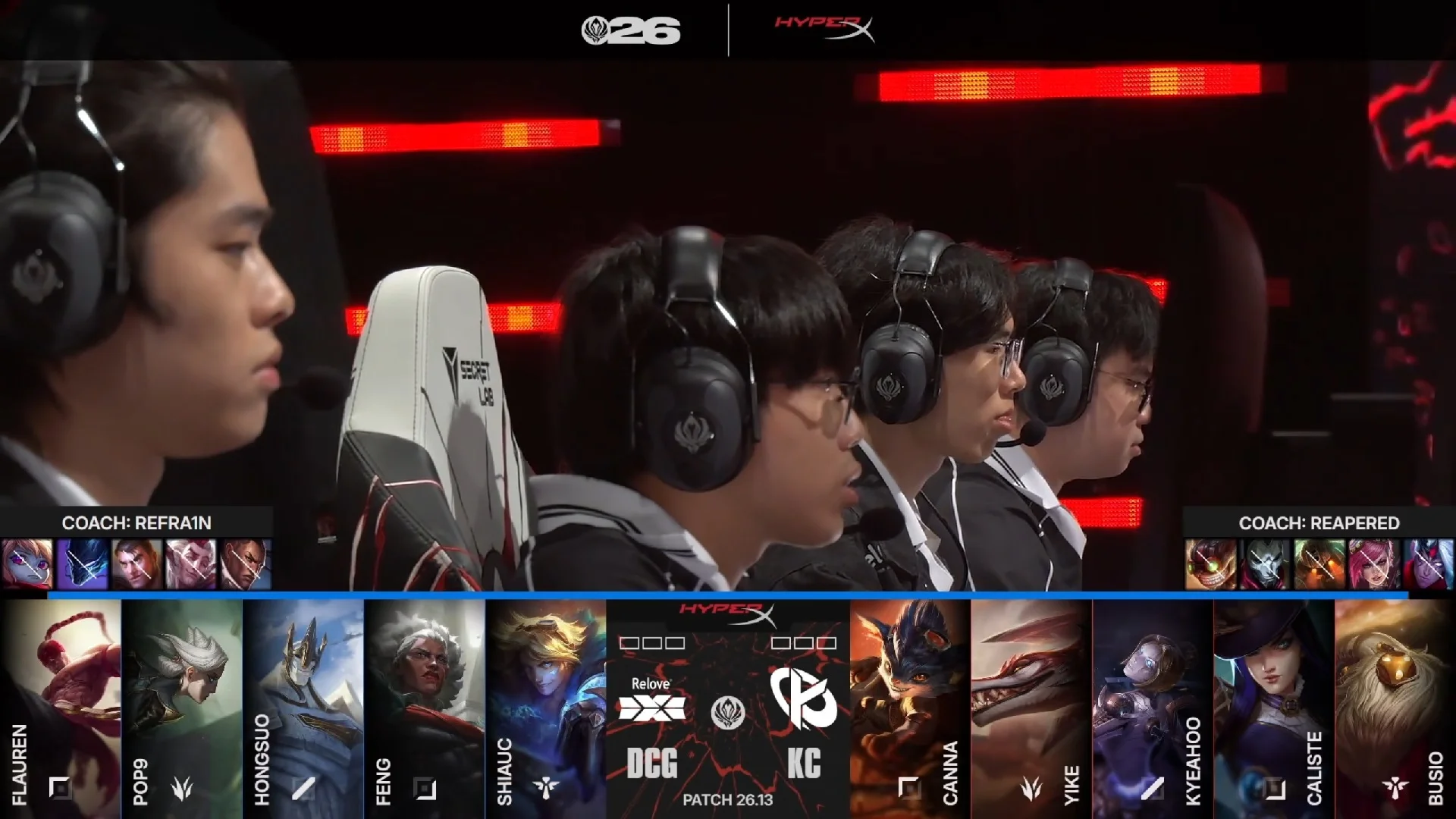 Draft del primer mapa del segundo partido de la jornada 1 del Play-In del MSI de 2026 entre KC y DCG