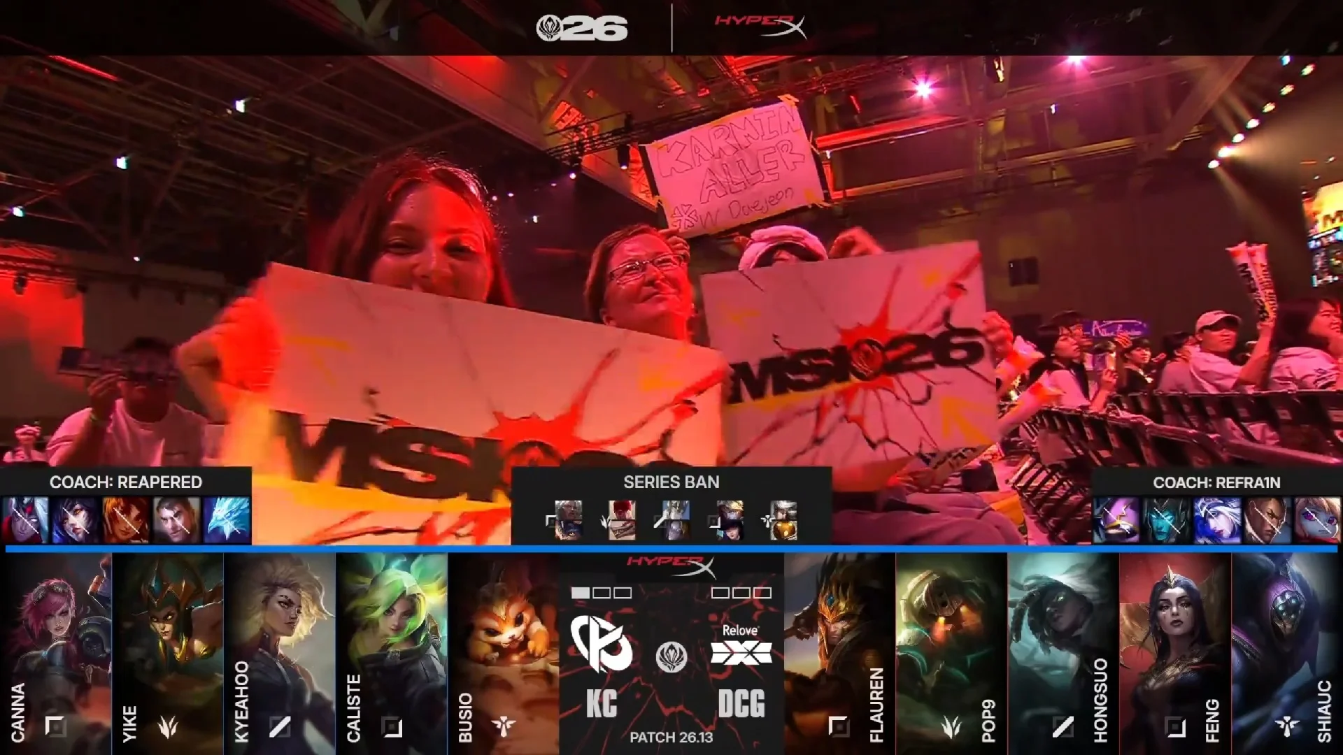 Draft del segundo mapa del segundo partido de la jornada 1 del Play-In del MSI de 2026 entre KC y DCG