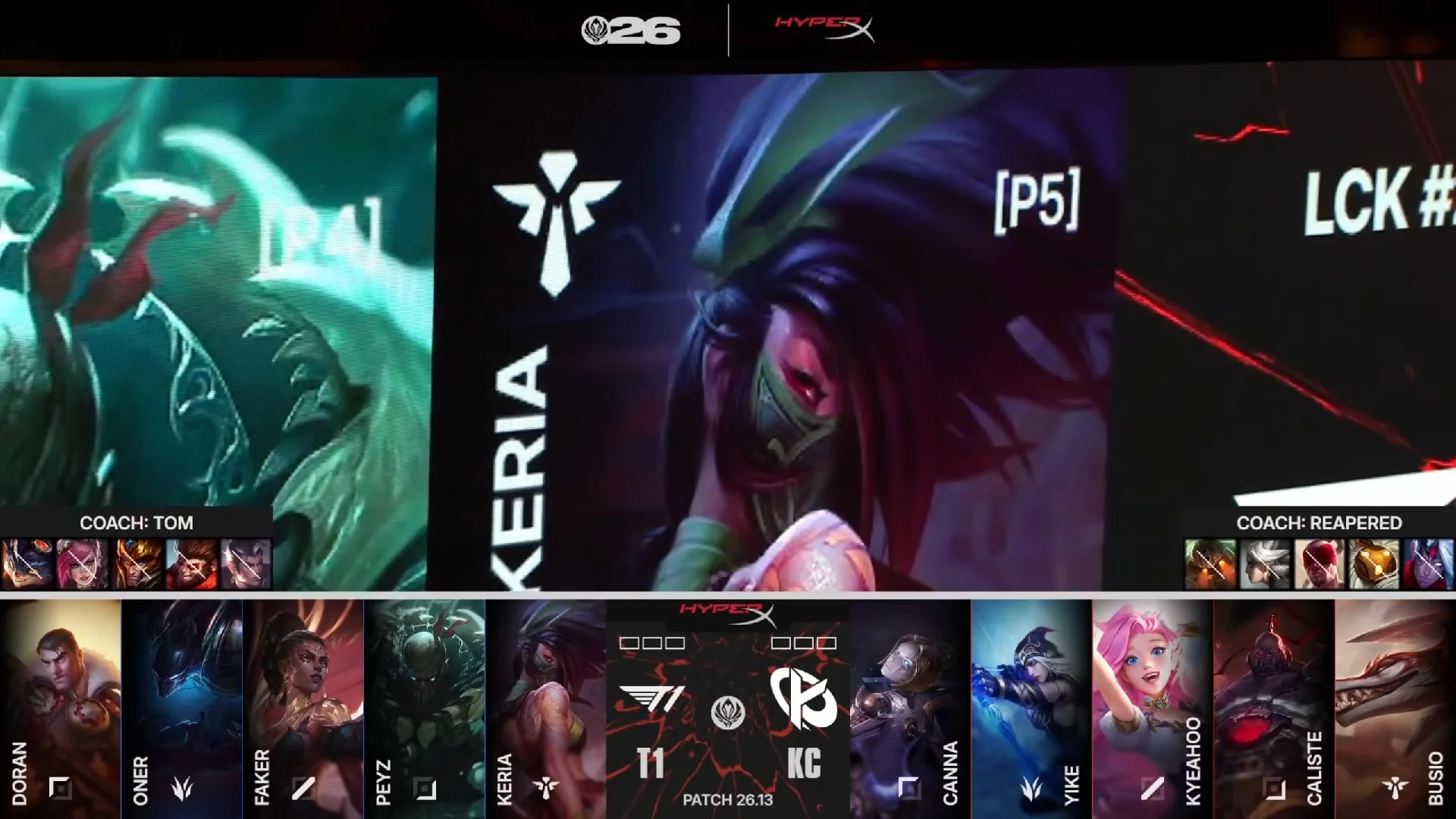 Draft del primer mapa del primer partido de la jornada 2 del Play-In del MSI de 2026 entre T1 y KC