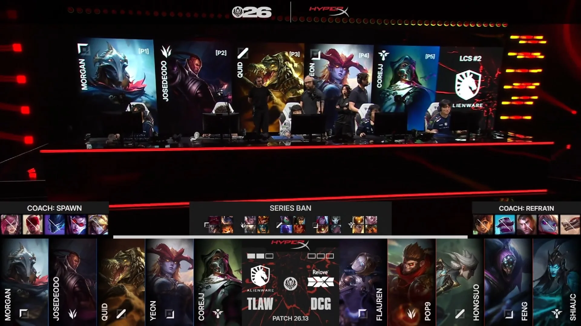Draft del tercer mapa del segundo partido de la jornada 2 del Play-In del MSI de 2026 entre TLAW y DCG