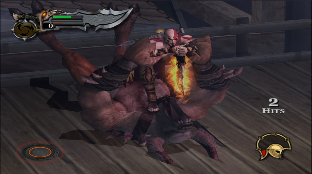 Kratos matando a un minotauro