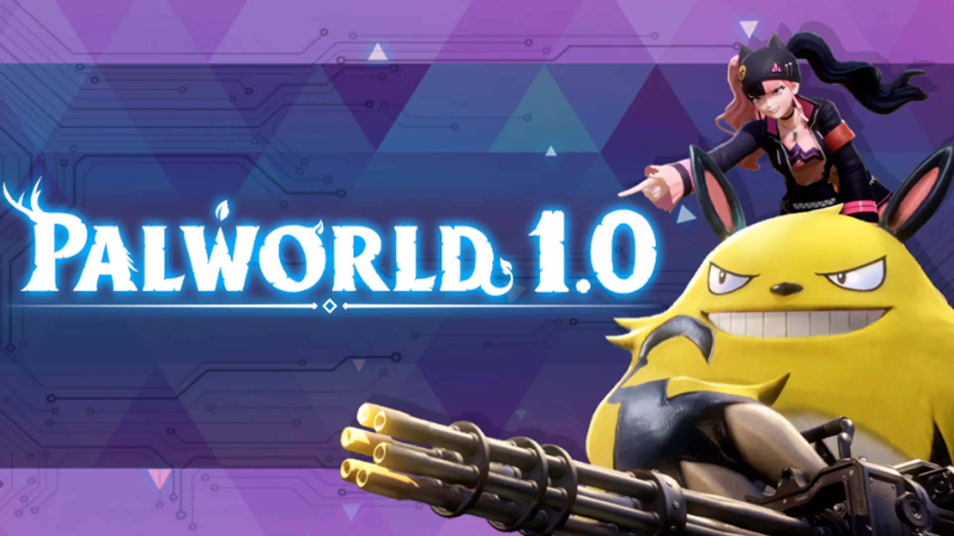 Portada de la versión 1.0 de Palworld