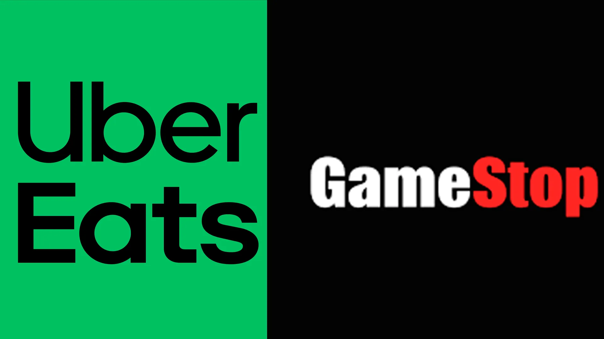 Logos de Uber Eats y GameStop