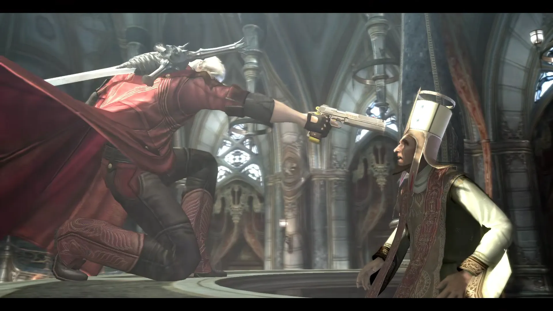 Dante asesinando al jefe de la Orden de la Espada