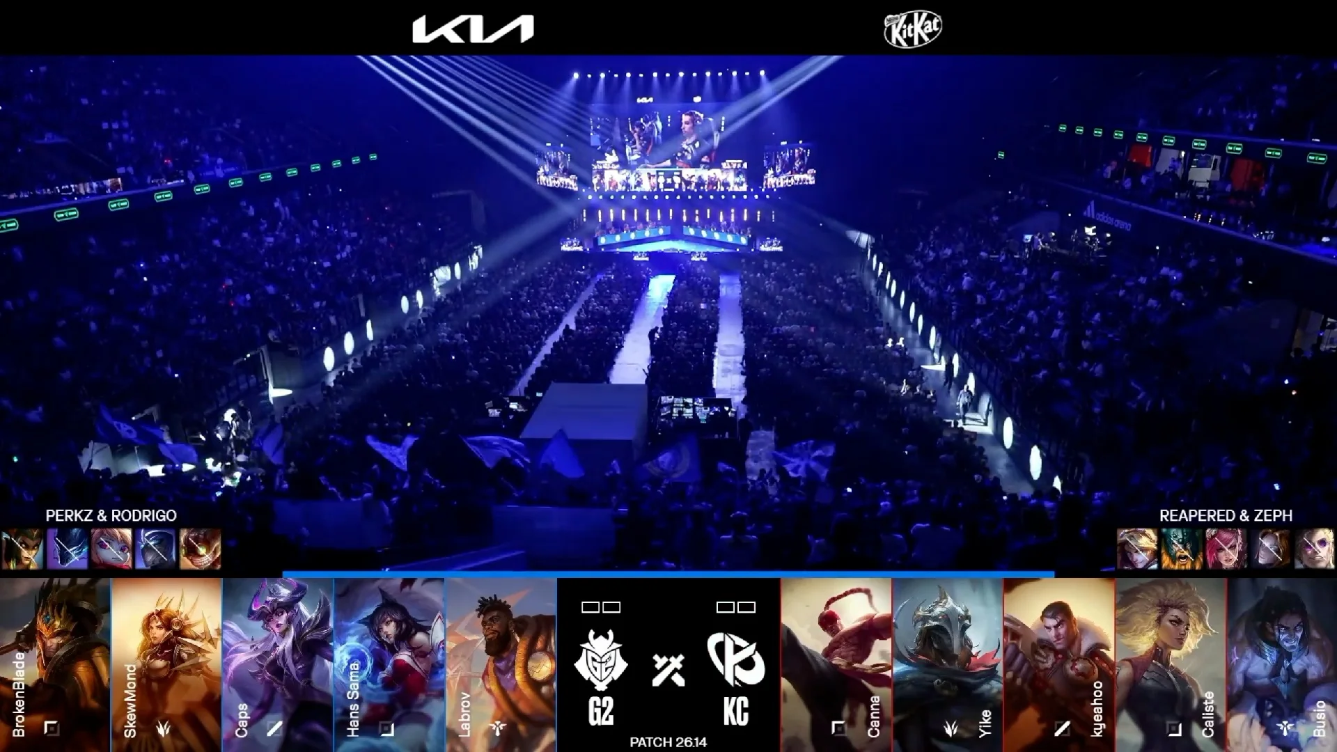Draft del primer mapa del segundo partido de la jornada 3 de la LEC de verano 2026 entre G2 y KC