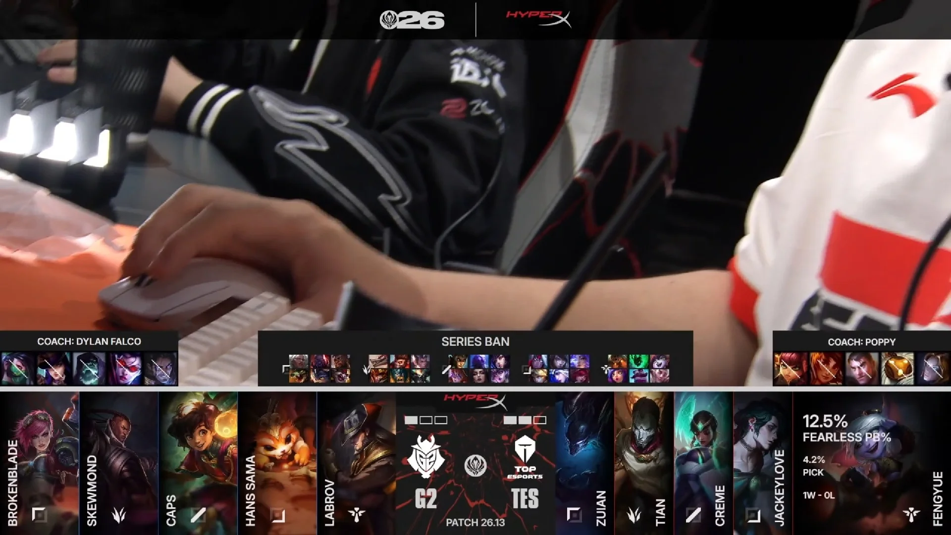 Draft del cuarto mapa del segundo partido de la jornada 1 del MSI de 2026 entre G2 y TES