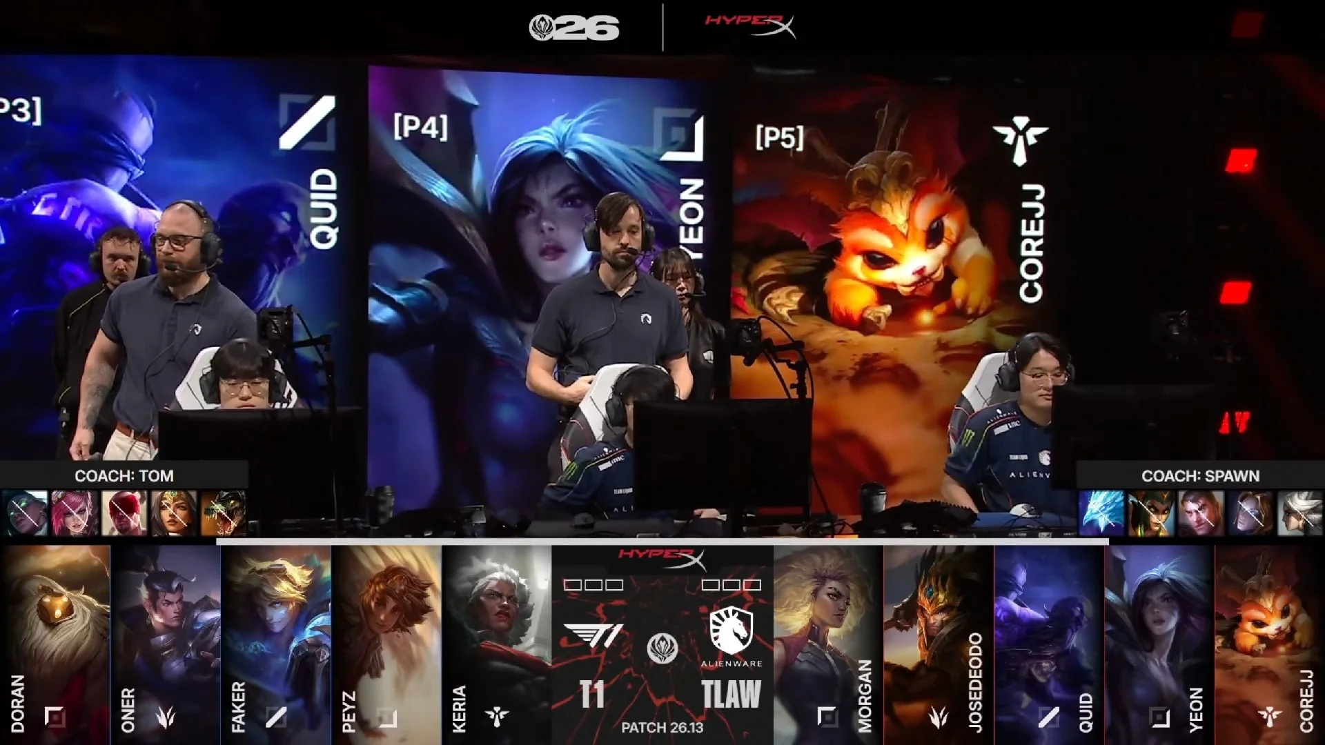 Draft del primer mapa de la jornada 4 del Play-In del MSI de 2026 entre T1 y TLAW