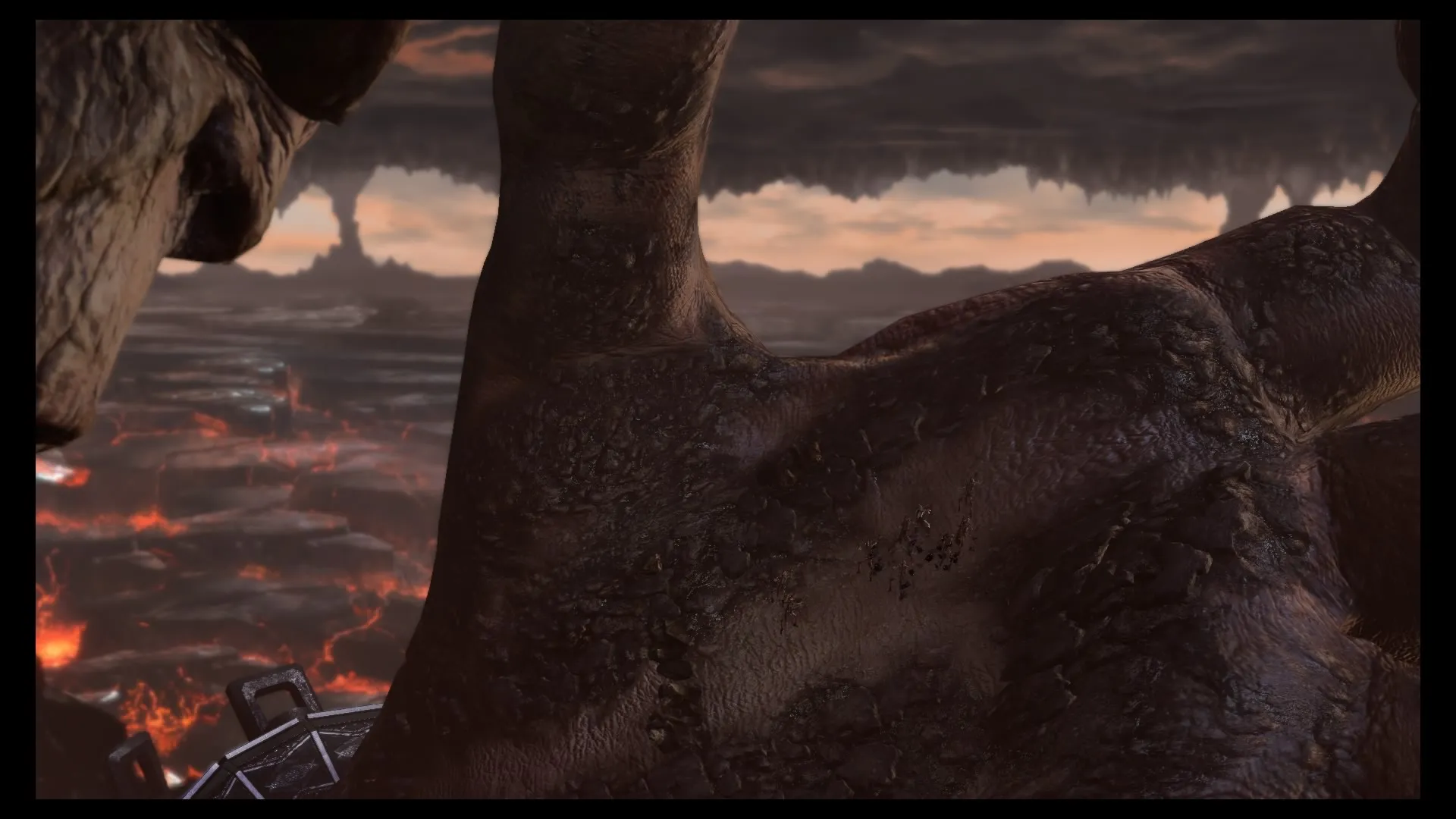 Kratos en la mano de Cronos
