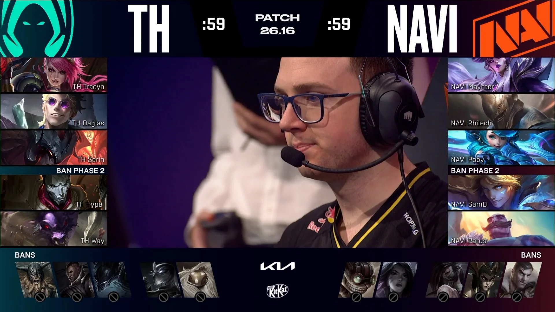 Draft del primer mapa del primer partido de la jornada 15 de la LEC de verano 2026 entre NAVI y TH