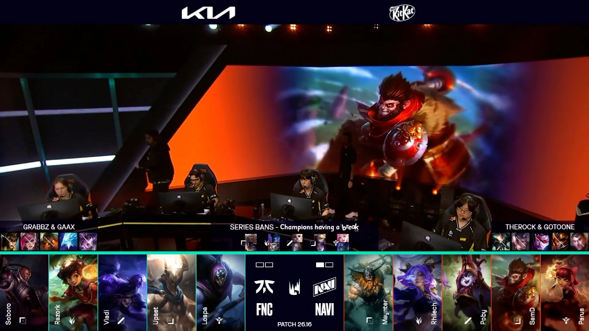 Draft del segundo mapa del primer partido de la jornada 19 de la LEC de verano 2026 entre NAVI y FNC