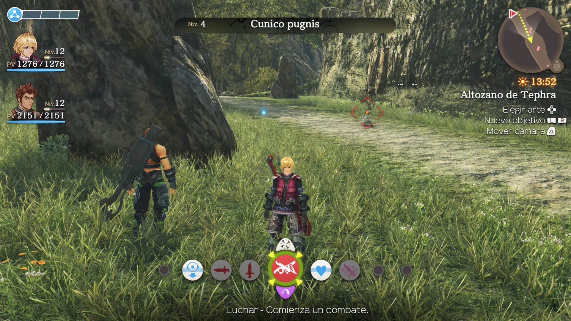 Enemigo seleccionado en Xenoblade Chronicles