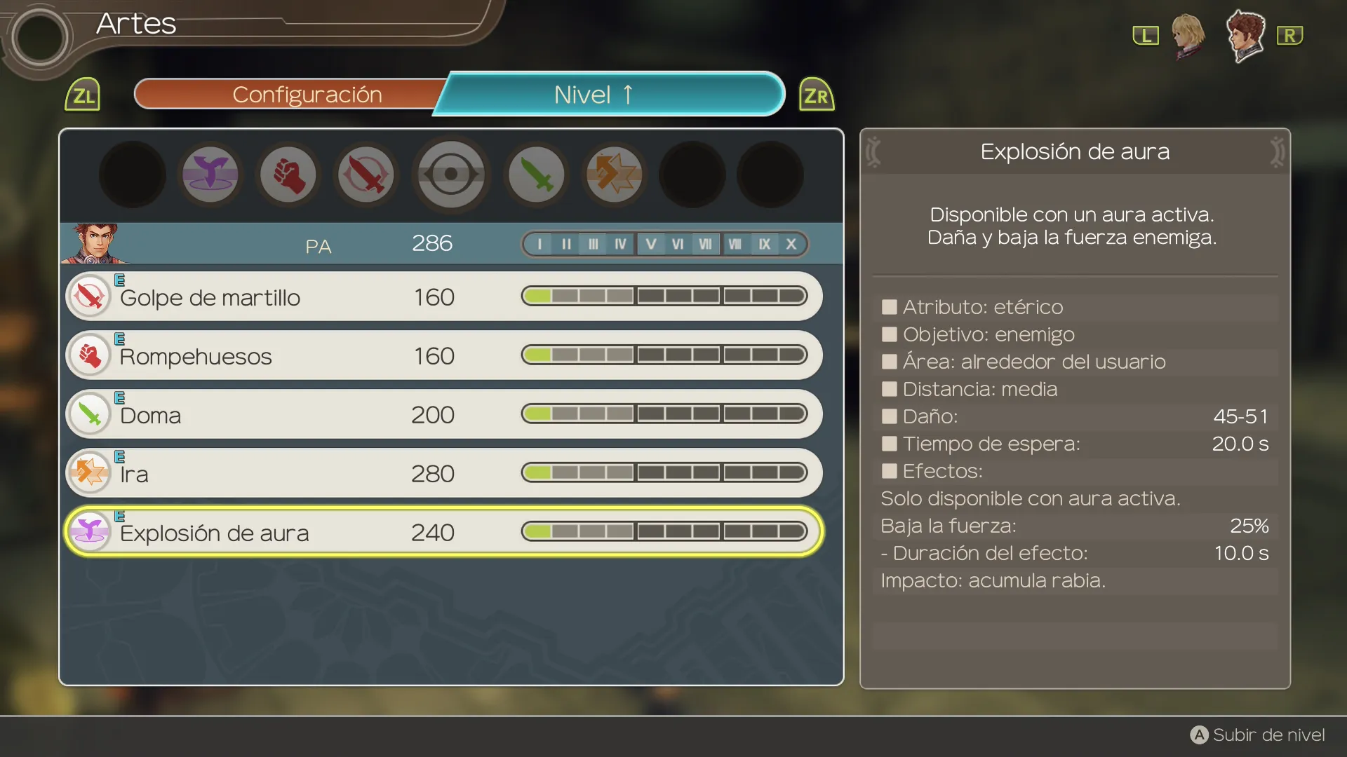 Explosión de aura en Xenoblade Chronicles