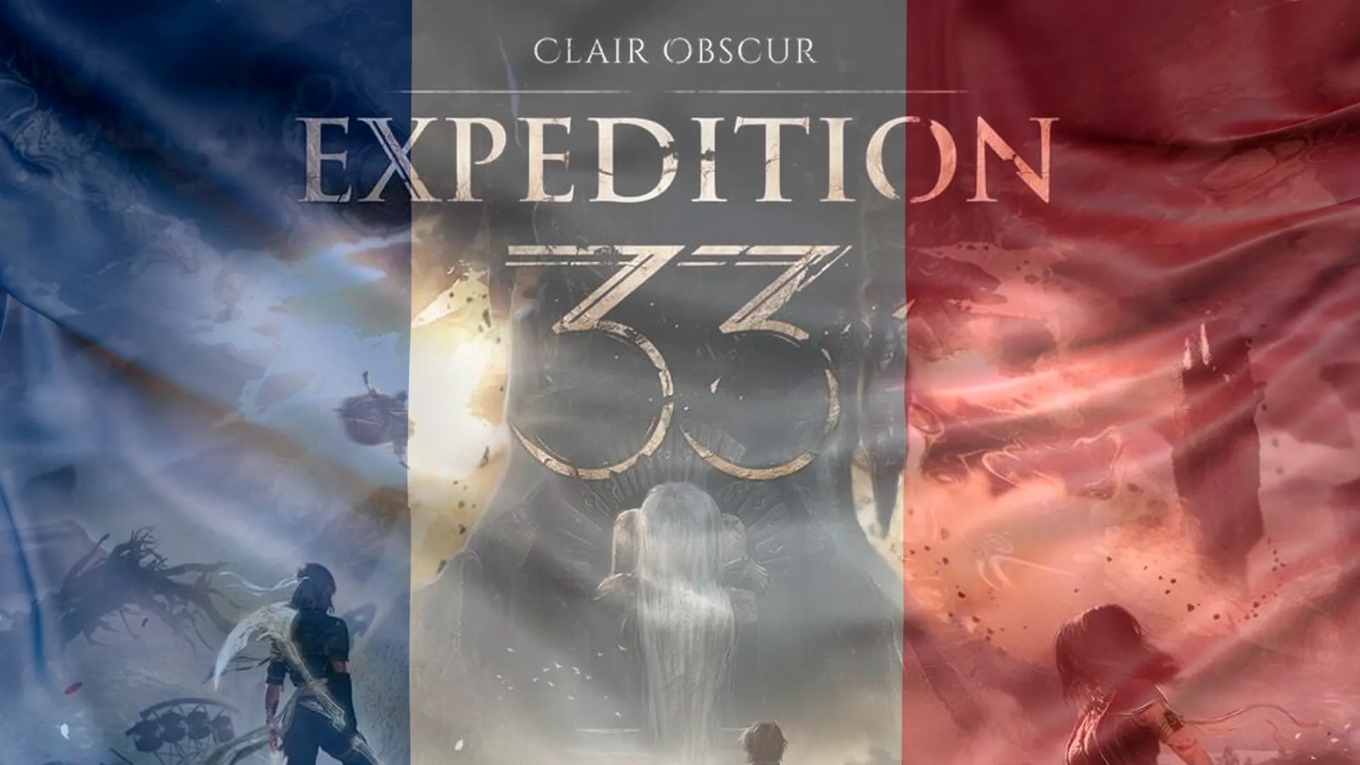Clair Obscur: Expedition 33 con la bandera de Francia difuminada por encima