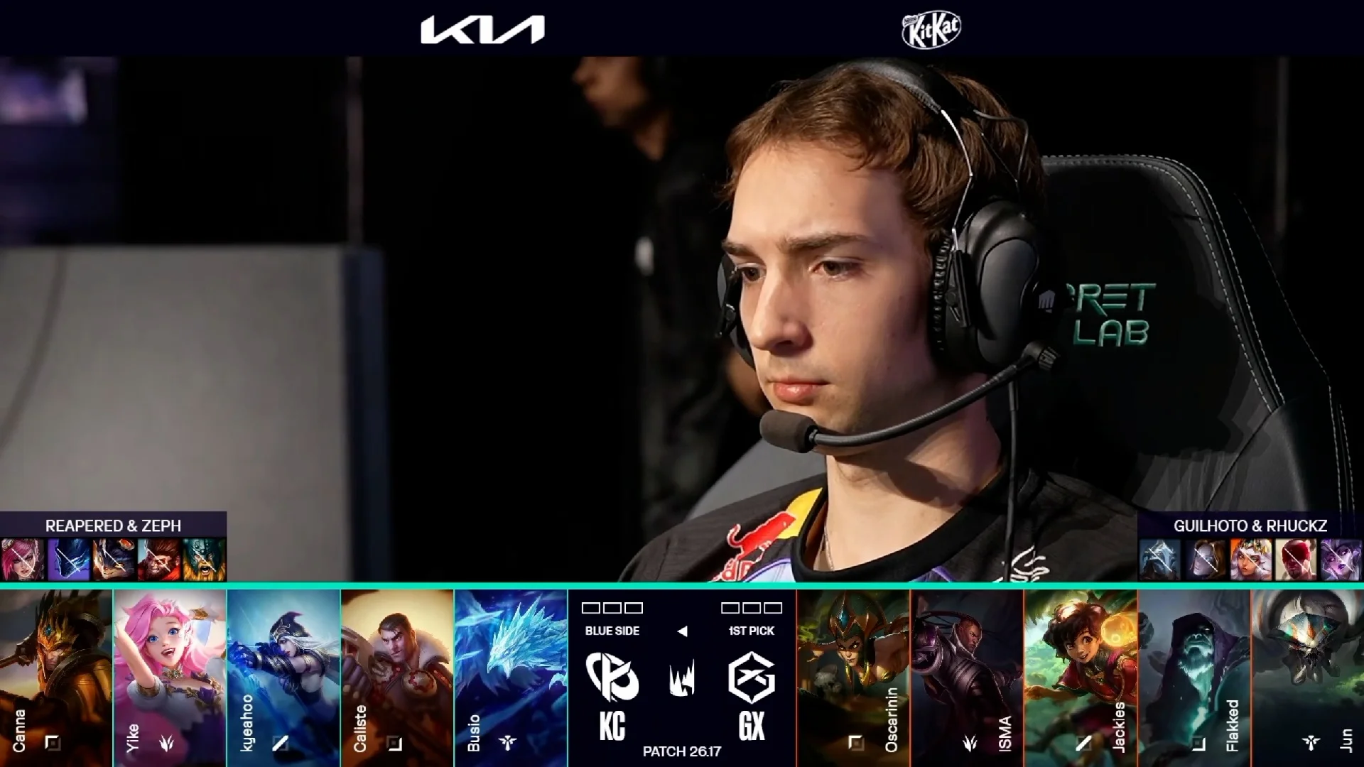Draft del primer mapa del segundo partido de la jornada 1 de los Playoffs de la LEC de verano 2026 entre KC y GX