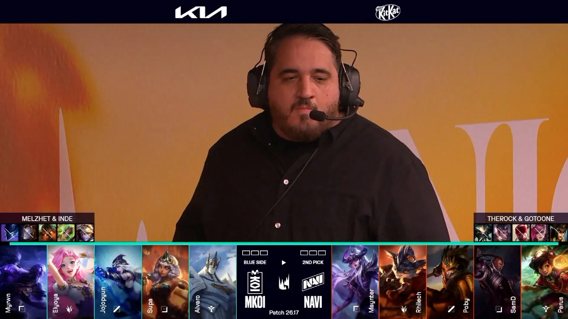 Draft del primer mapa de la jornada 5 de los Playoffs de la LEC de verano 2026 entre NAVI y MKOI