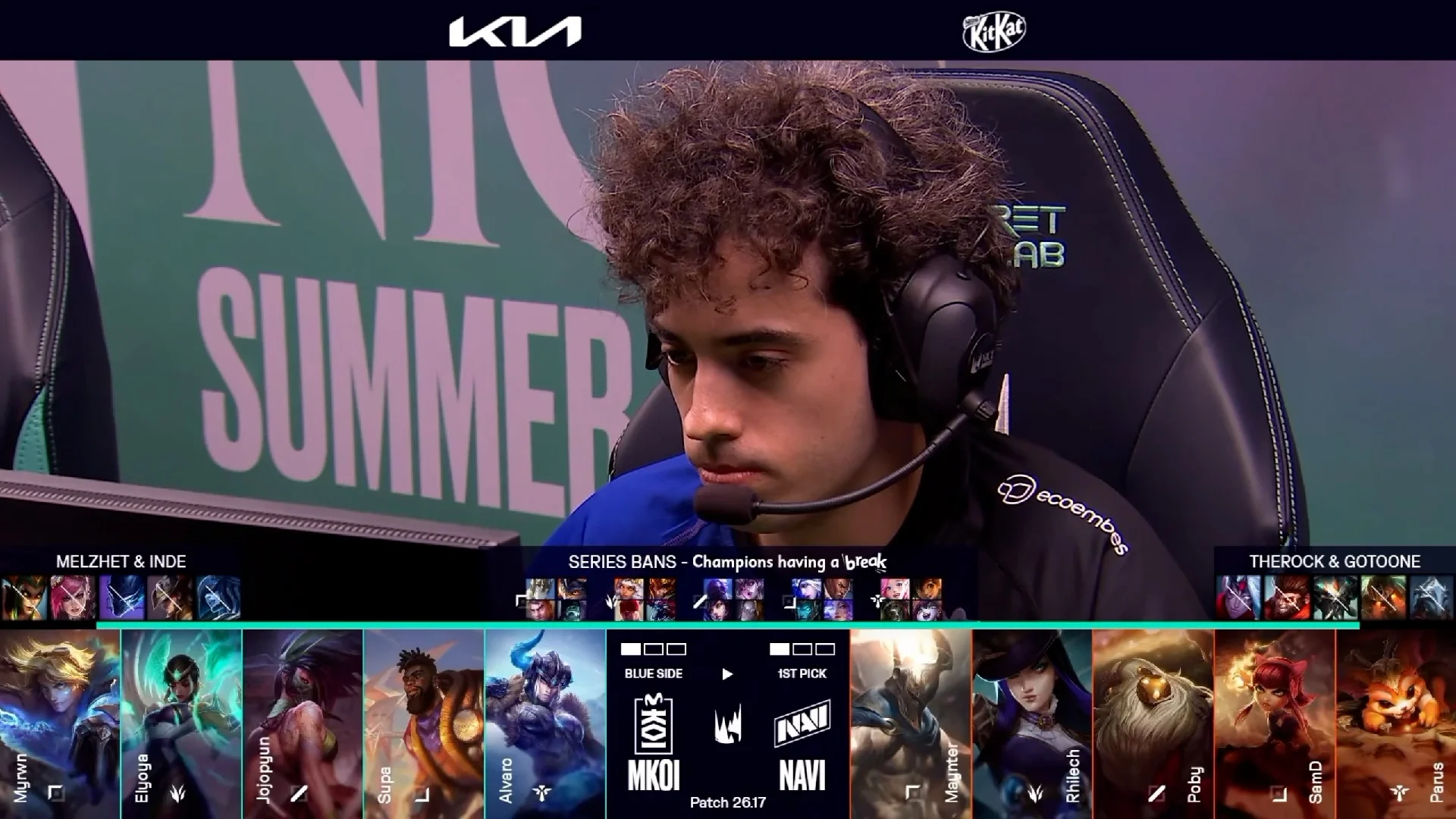 Draft del tercer mapa de la jornada 5 de los Playoffs de la LEC de verano 2026 entre NAVI y MKOI