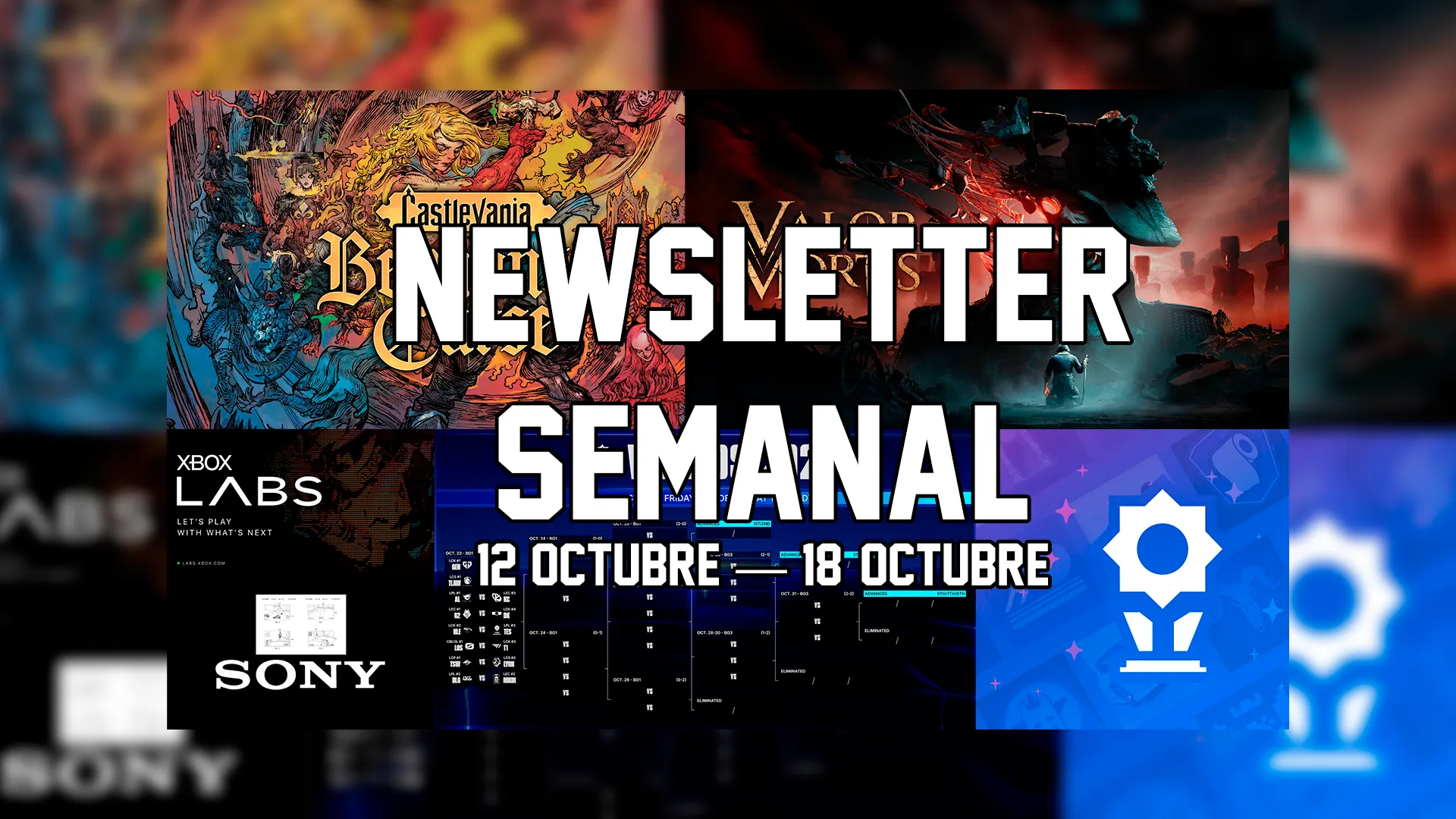 Portada de la newsletter semanal de TAOGames del 12 al 18 de octubre