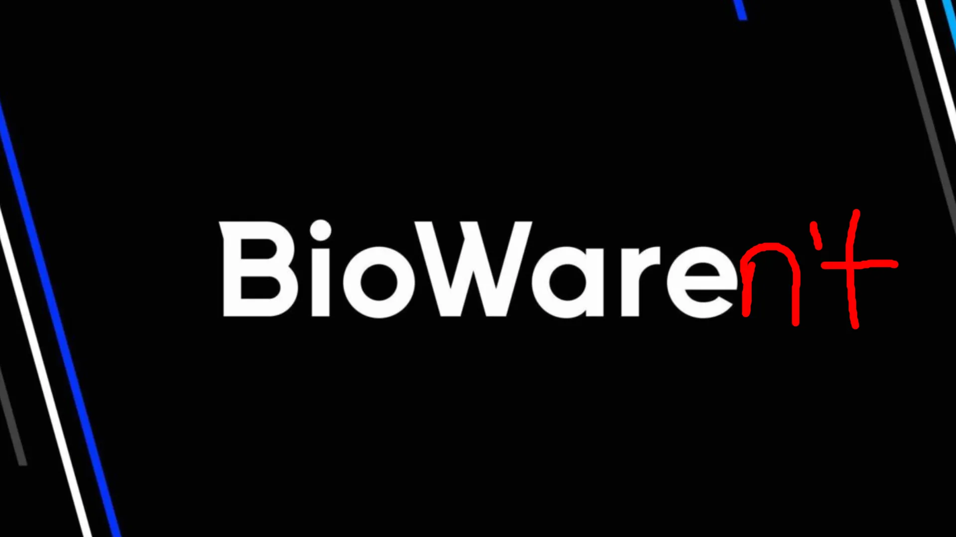Logo de BioWare con un "n't" añadido