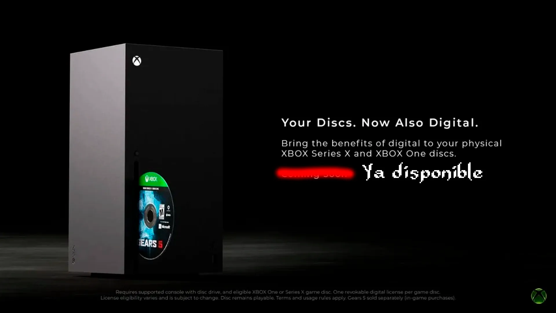 Anuncio original de la función disc-to-digital de XBOX